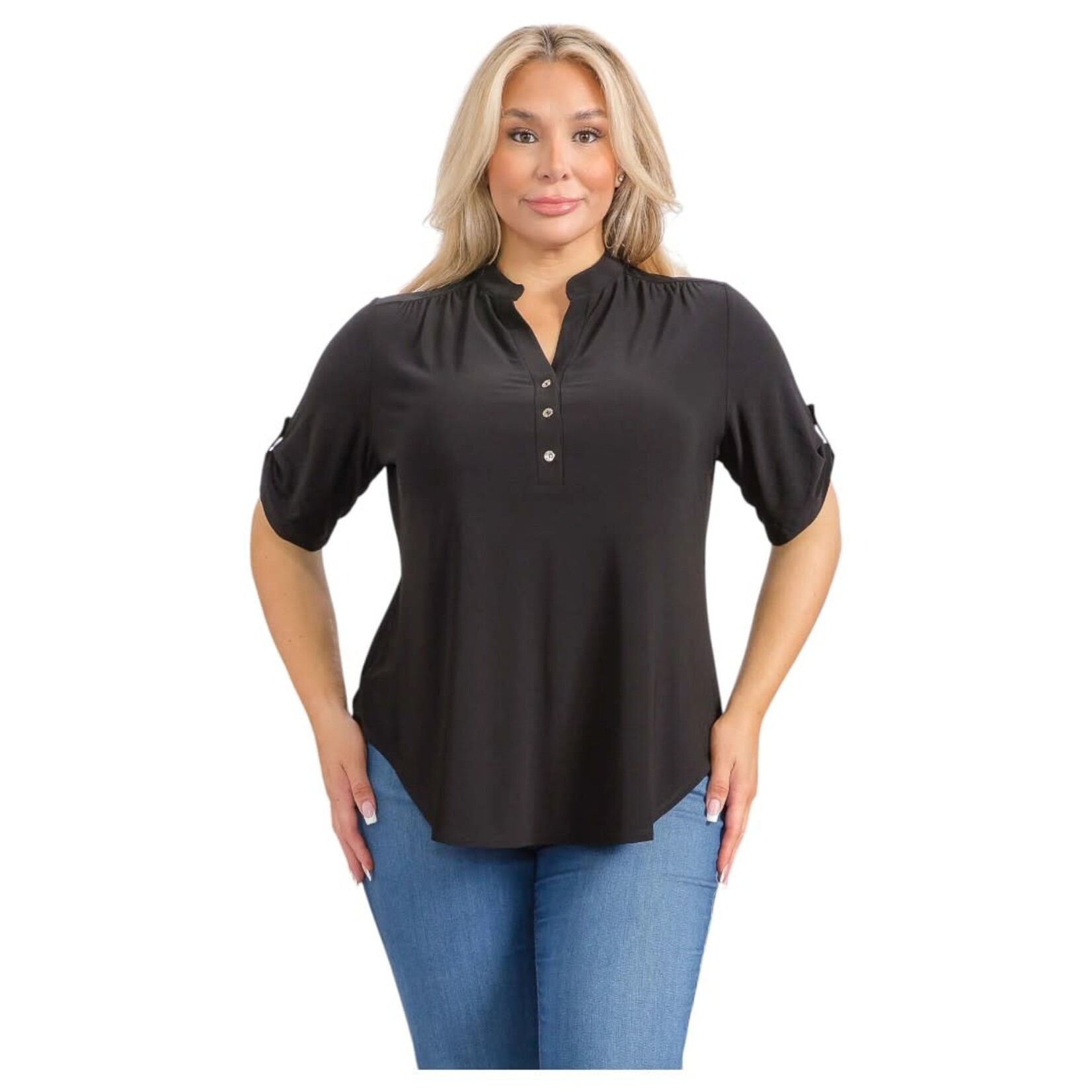 PERSEPTION PERSEPTION PLUS 3 BUTTON SHORT SLEEVE TOP TP-WM-218