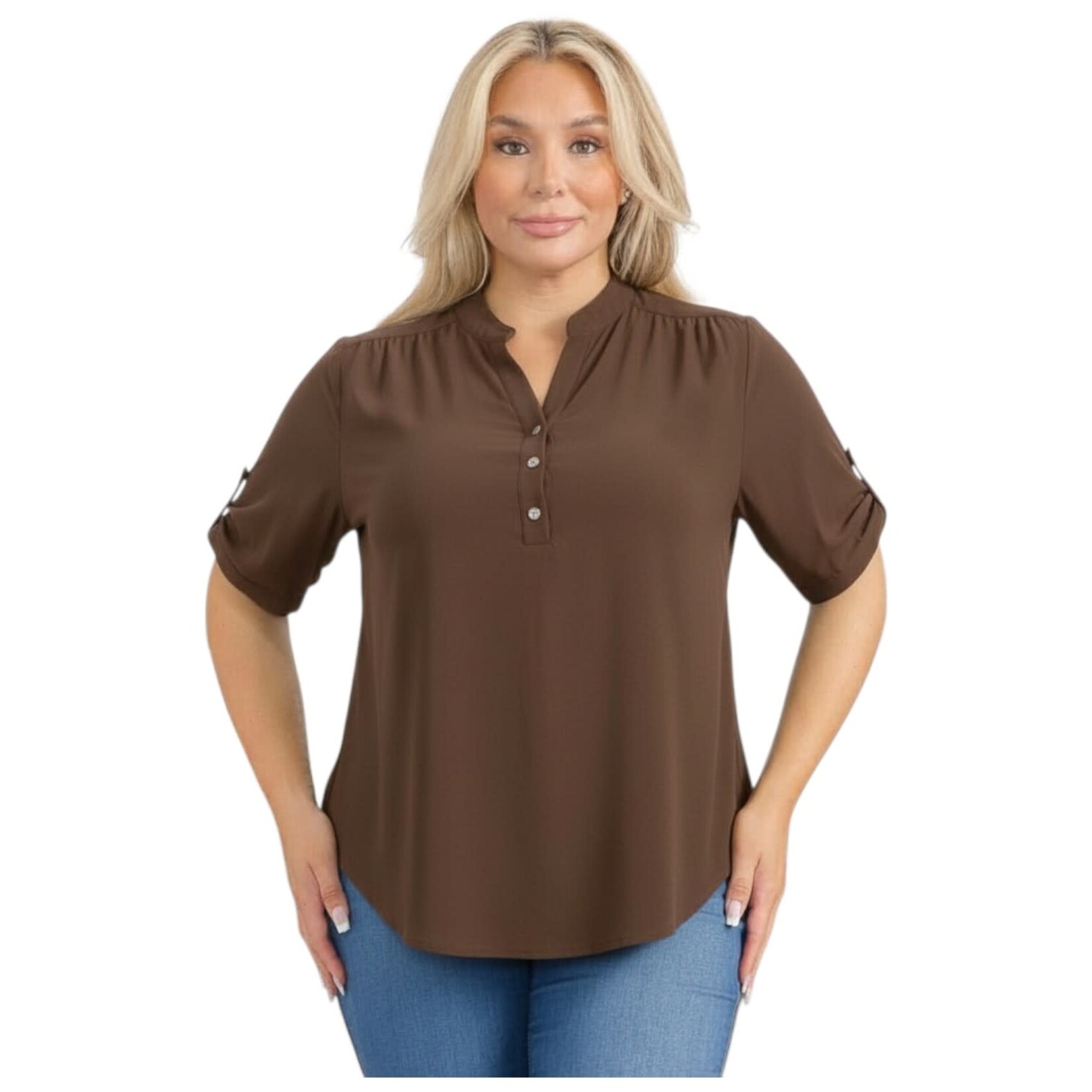 PERSEPTION PERSEPTION PLUS 3 BUTTON SHORT SLEEVE TOP TP-WM-218
