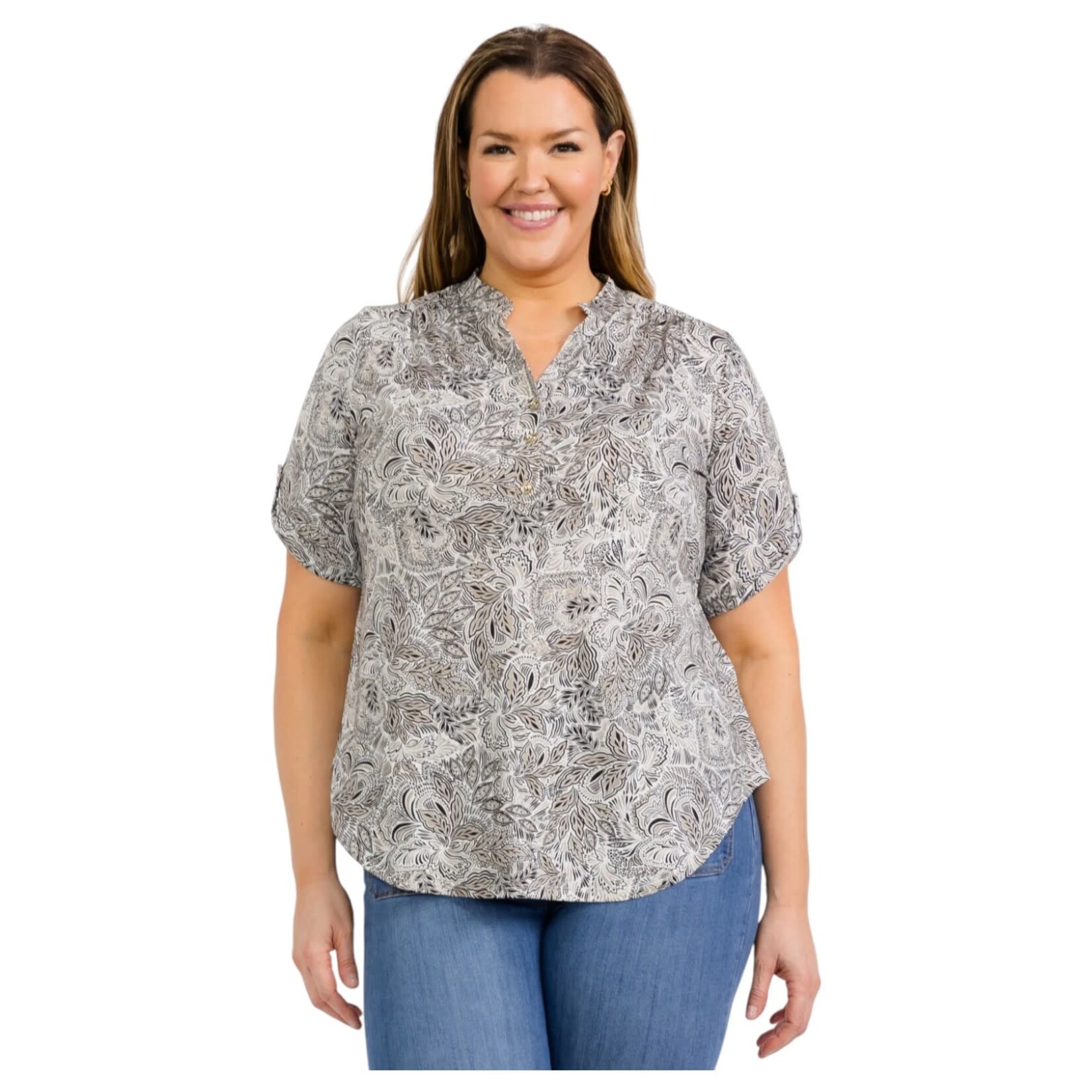PERSEPTION PERSEPTION PLUS 3 BUTTON SHORT SLEEVE TOP TP-WM-218