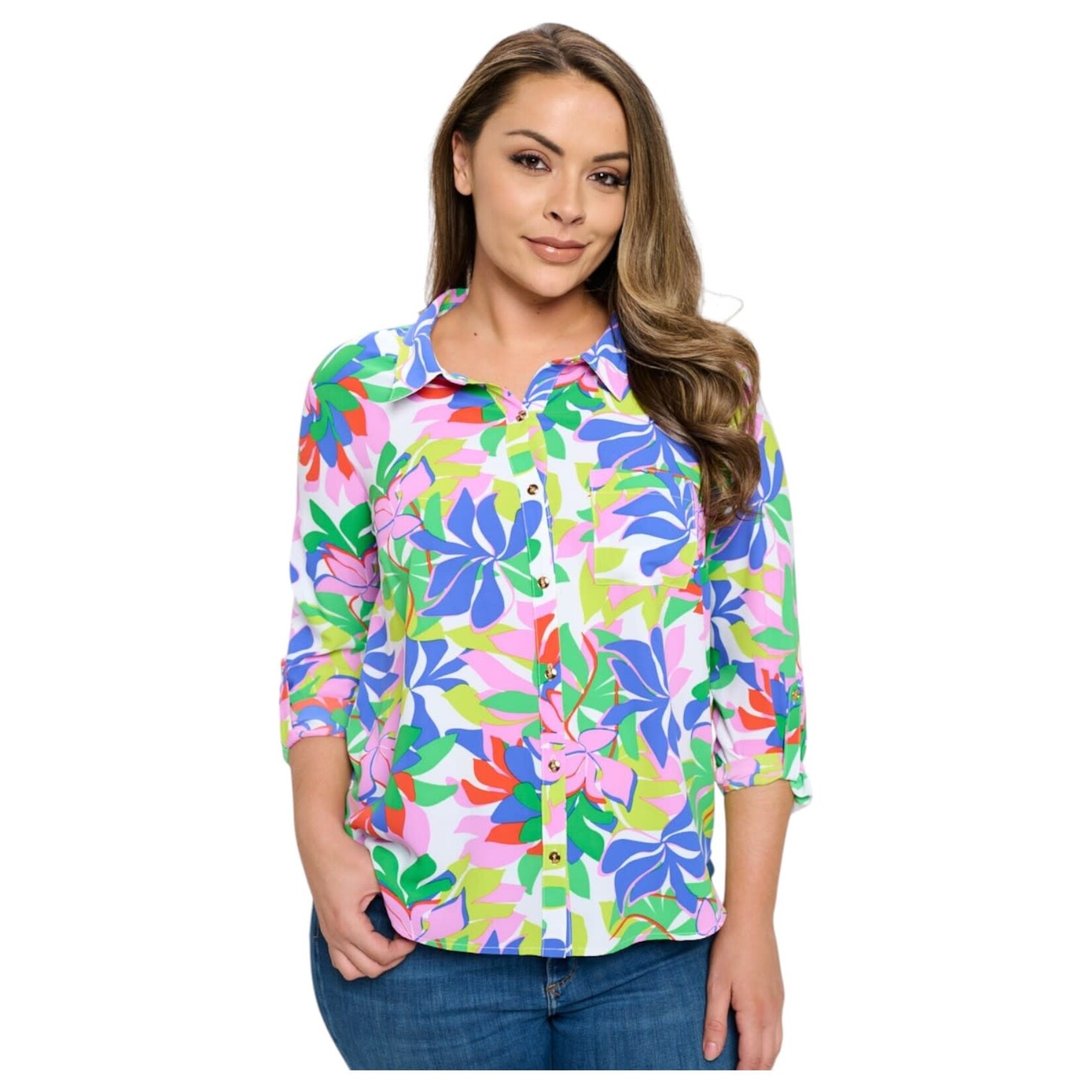 DNA DNA PLUS ROLL TAB LONG SLEEVE TOP 5427XB-18217
