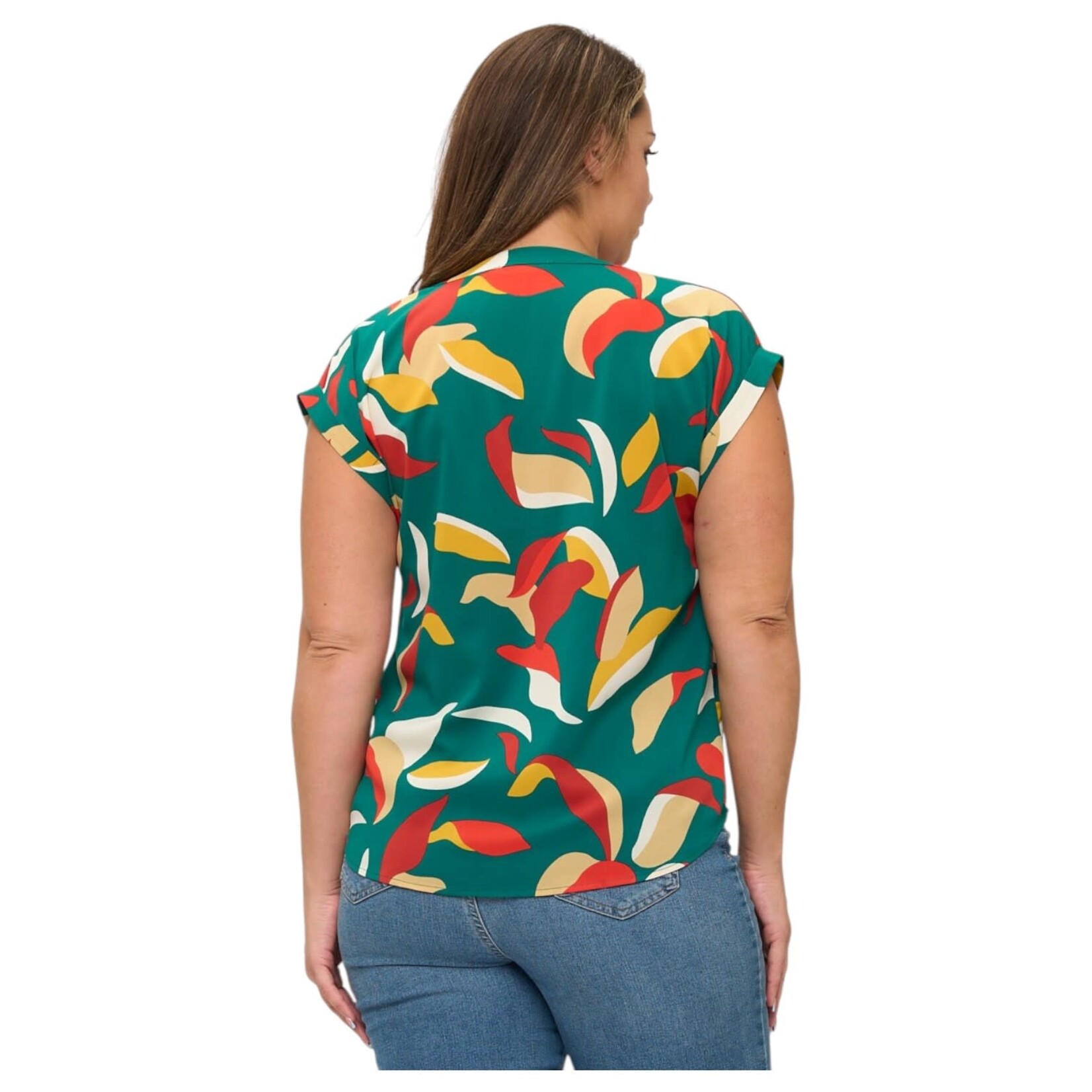 DNA DNA PLUS PRINTED CAP SLEEVE TOP 6426XT-23007