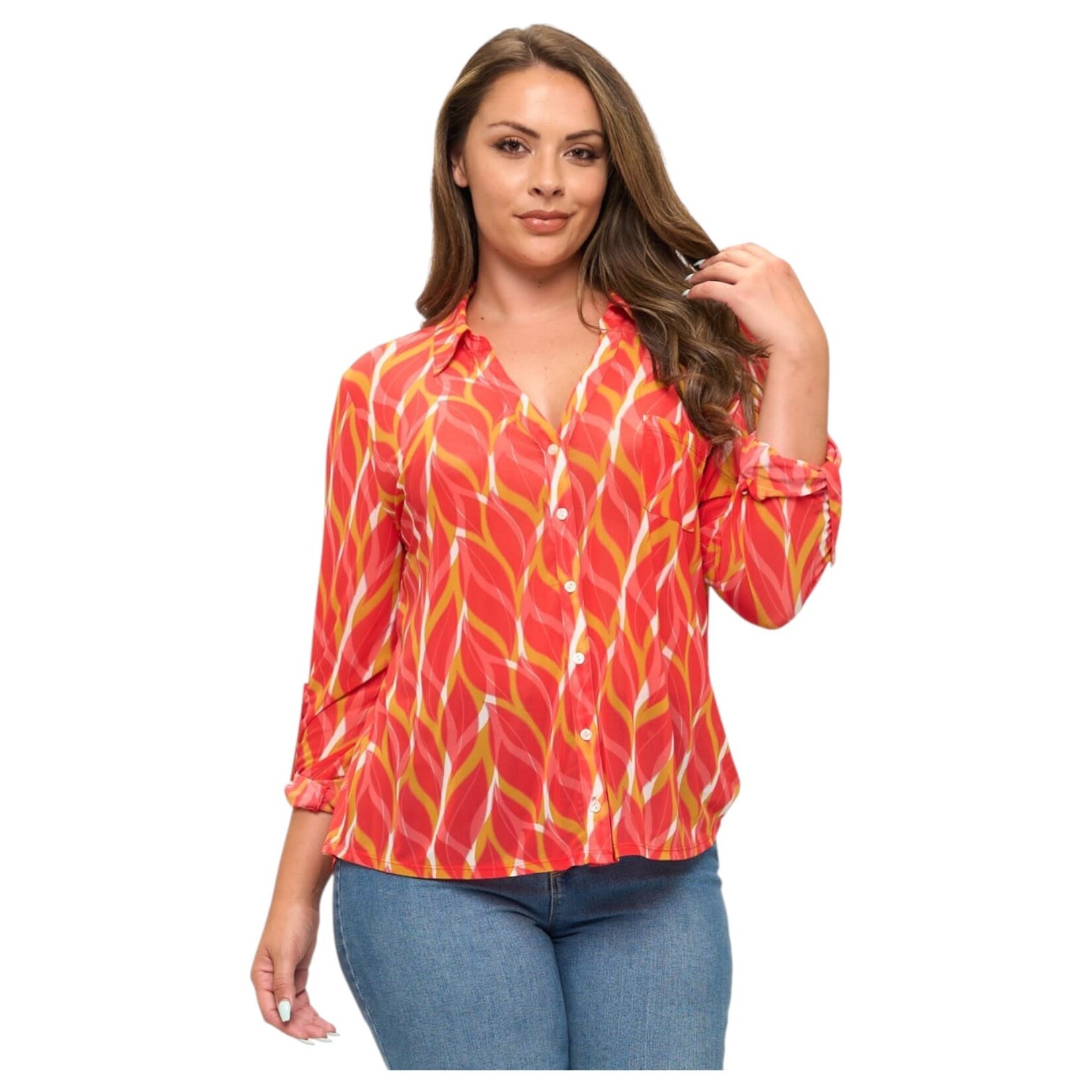 DNA DNA PLUS BUTTON UP TOP 6445XB-25004