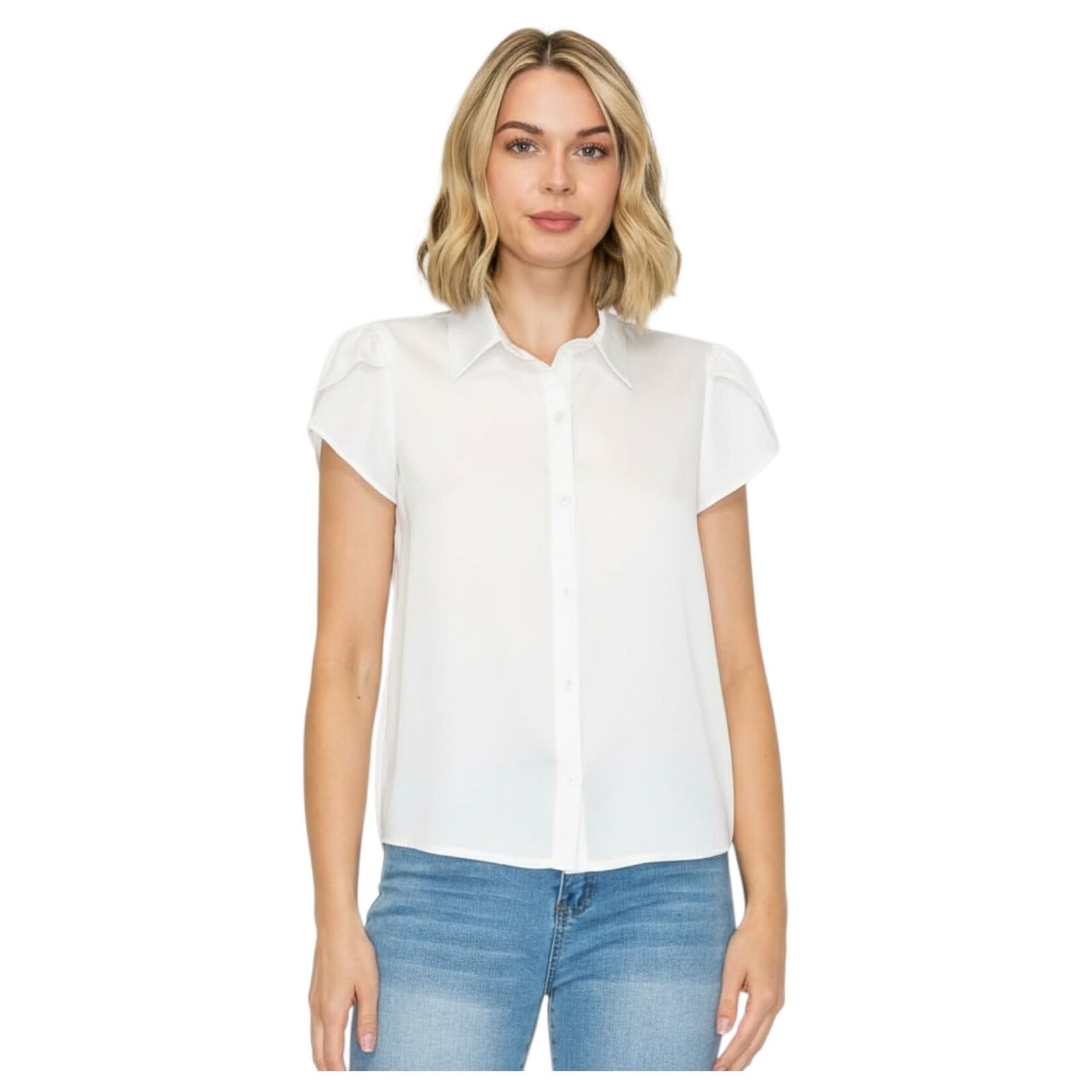 DNA DNA SHORT SLEEVE BUTTON UP TOP 5478B-24174