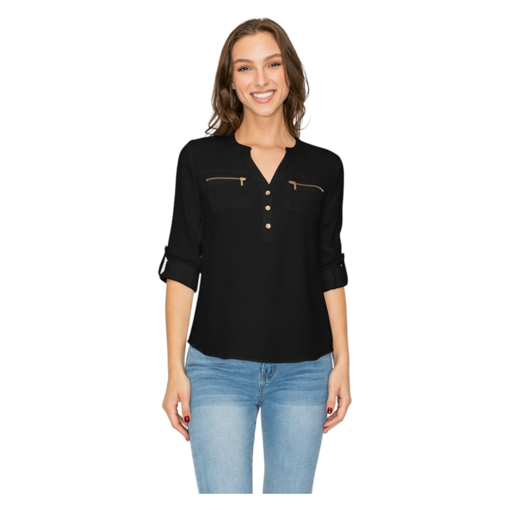 DNA DNA ROLL LONG SLEEVE TOP 4424T-24086