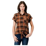 DNA DNA COLLARED TIE WAIST SHORT SLEEVE TOP 2464B-21047