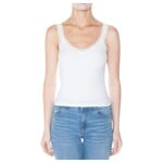 AMBIANCE APPAREL AMBIANCE RIBBED V-NECK LACE TANK TOP 76289