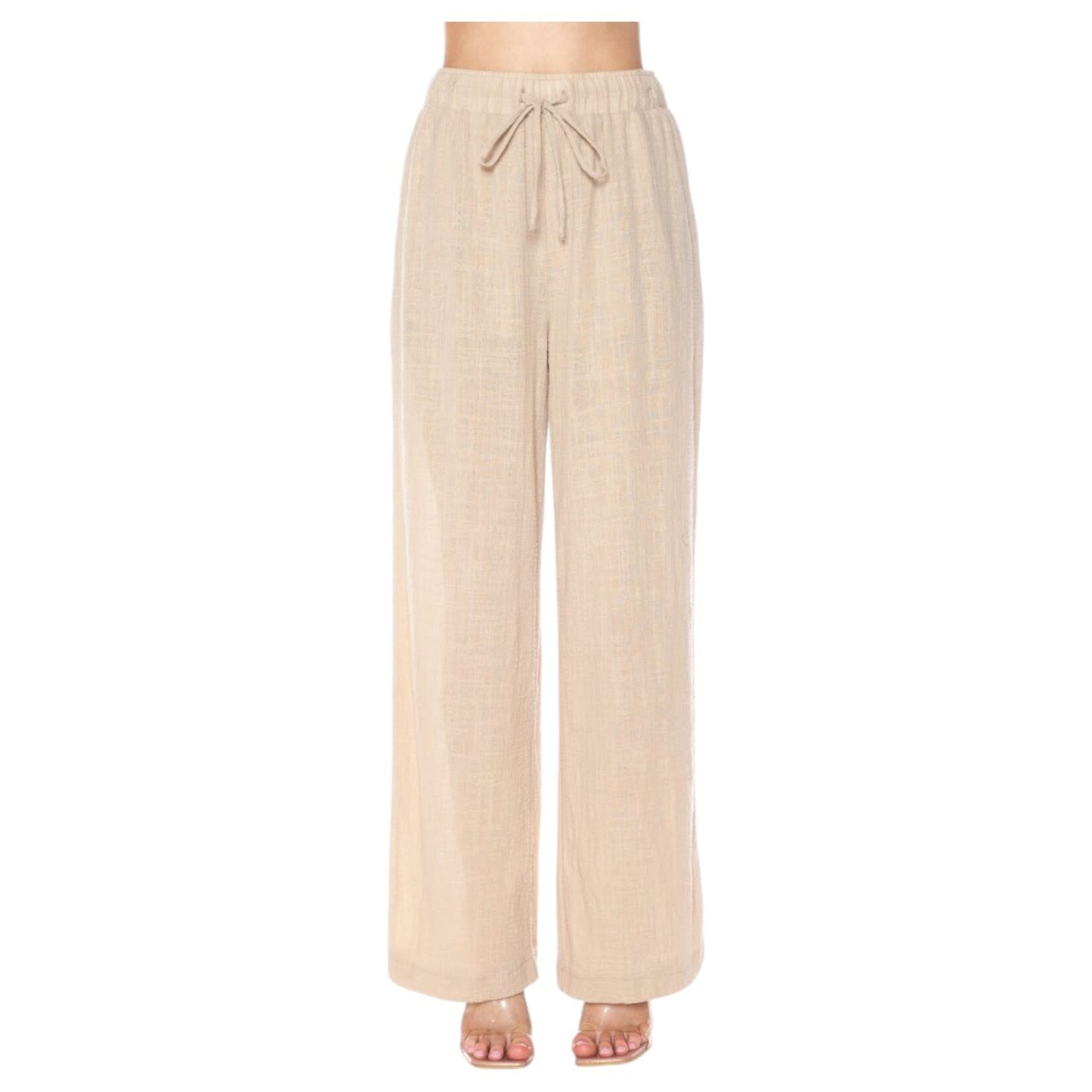 AMBIANCE APPAREL AMBIANCE WIDE LEG COTTON DRAWSTRING PANT 76293