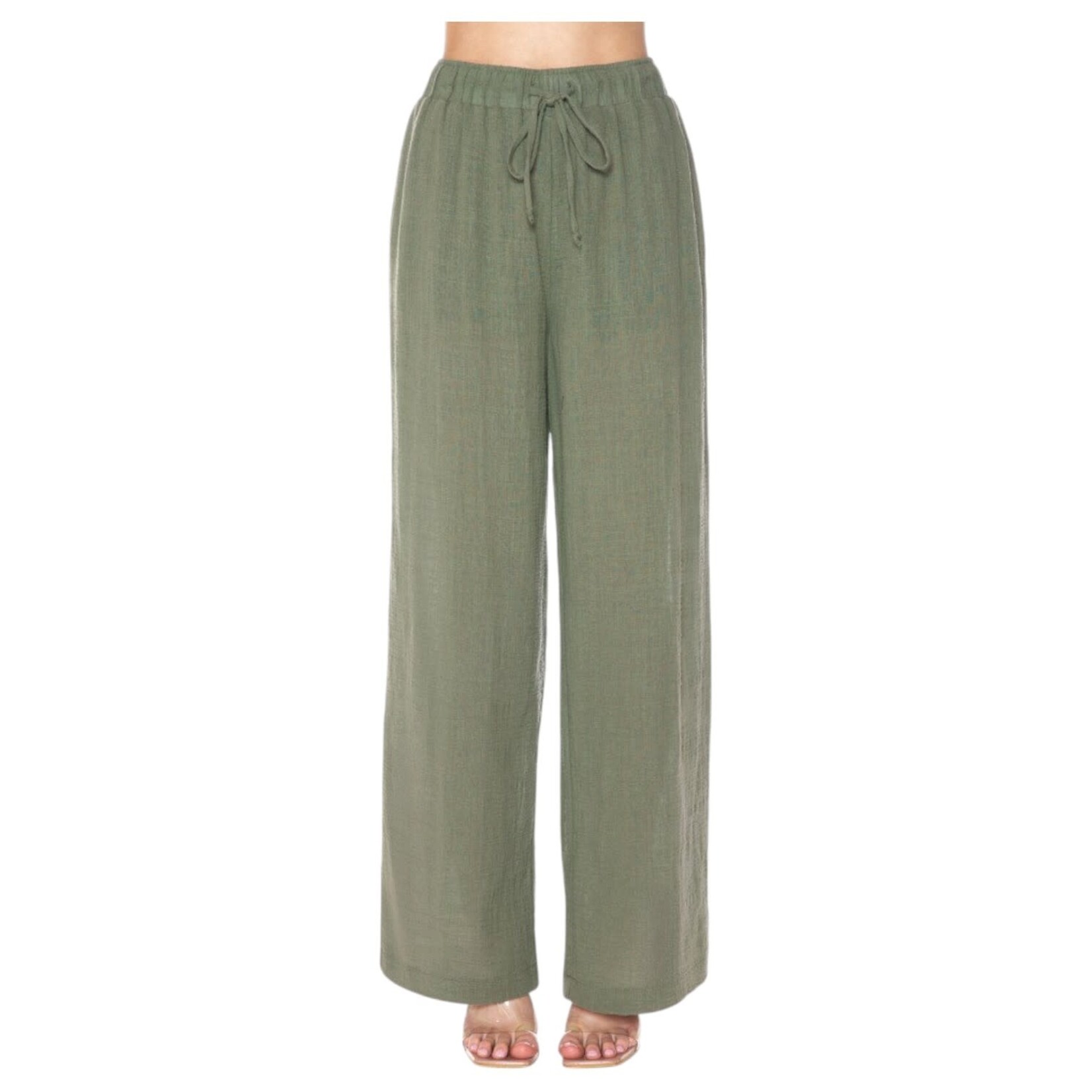 AMBIANCE APPAREL AMBIANCE WIDE LEG COTTON DRAWSTRING PANT 76293