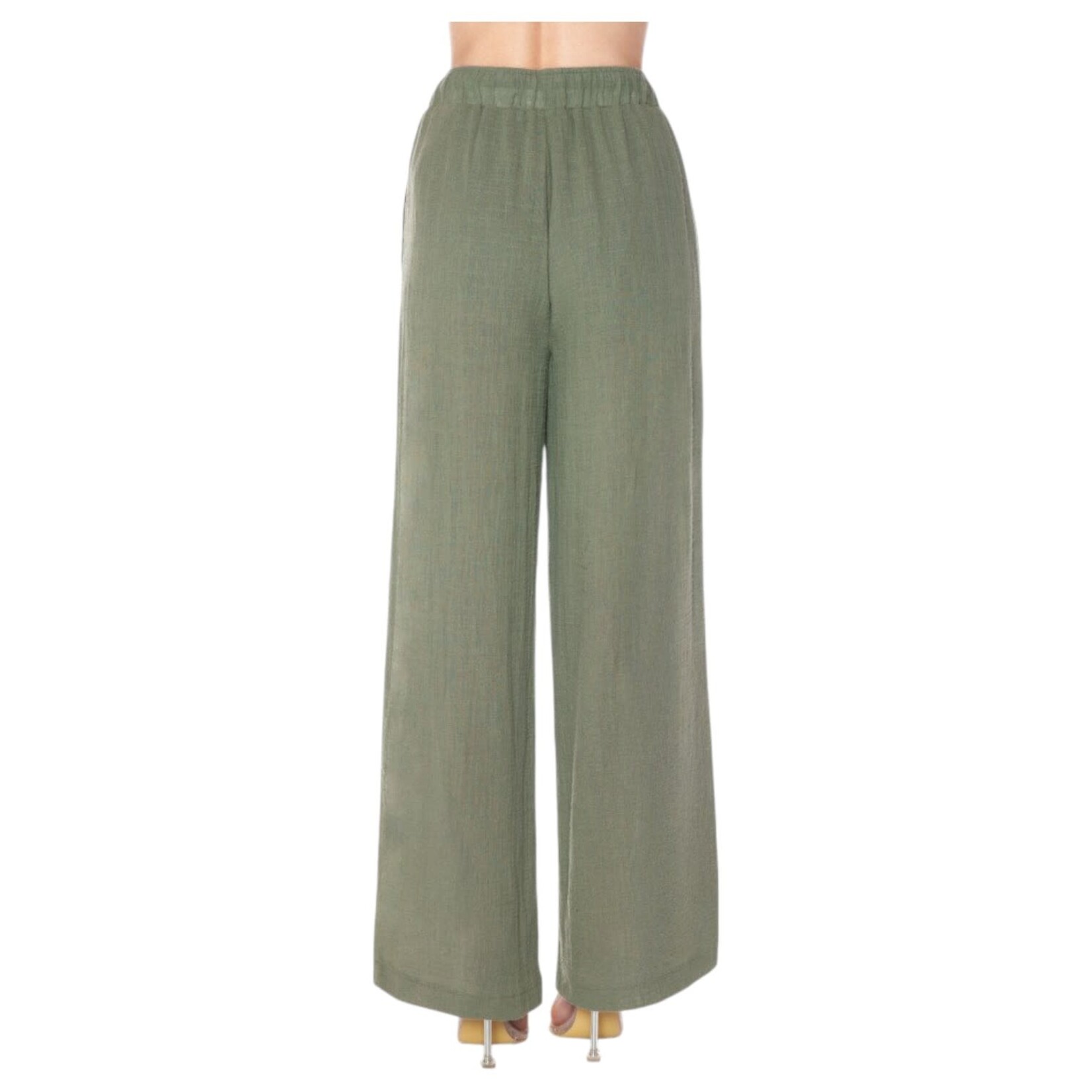 AMBIANCE APPAREL AMBIANCE WIDE LEG COTTON DRAWSTRING PANT 76293