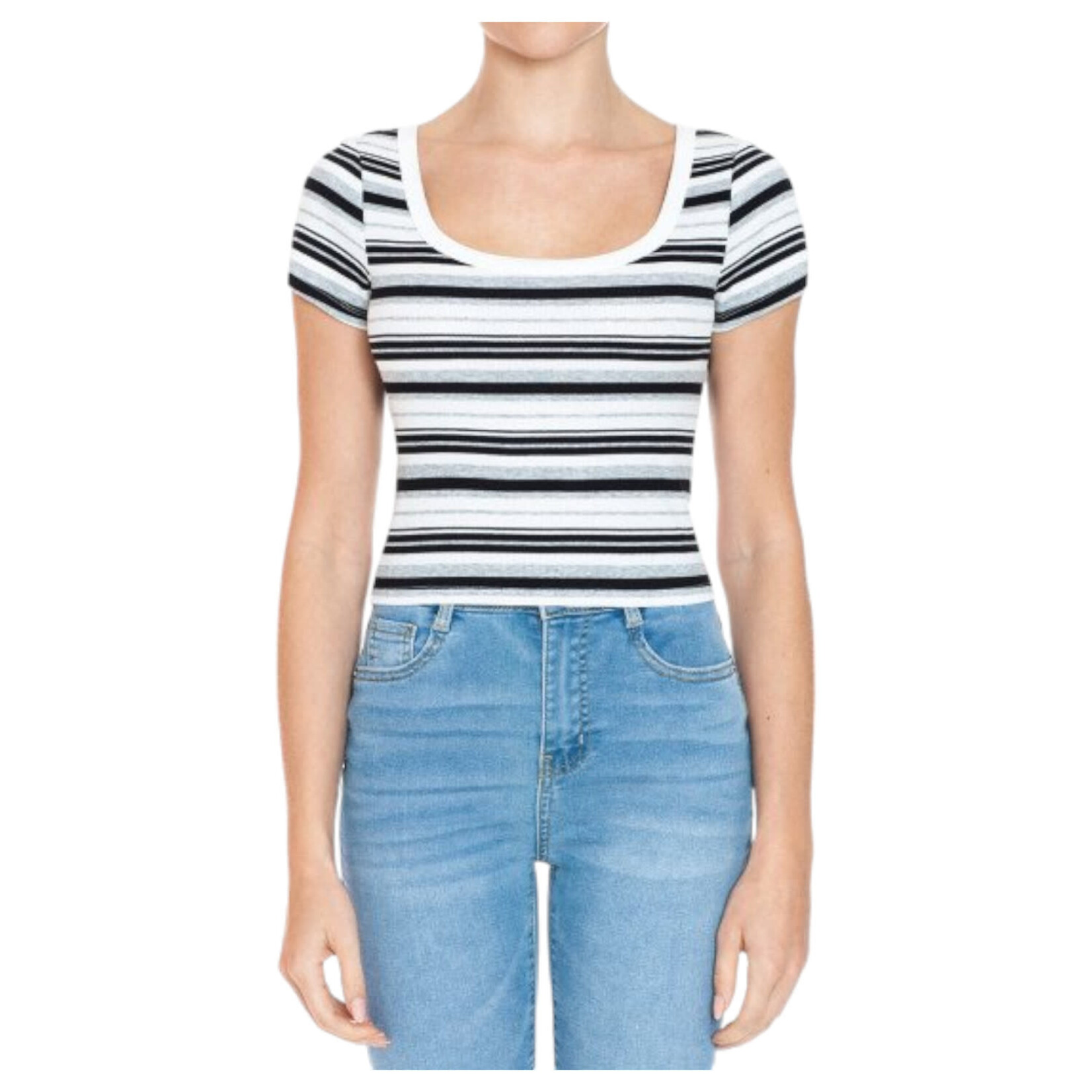 AMBIANCE APPAREL AMBIANCE CAP SLEEVE CROP TOP 75352-3