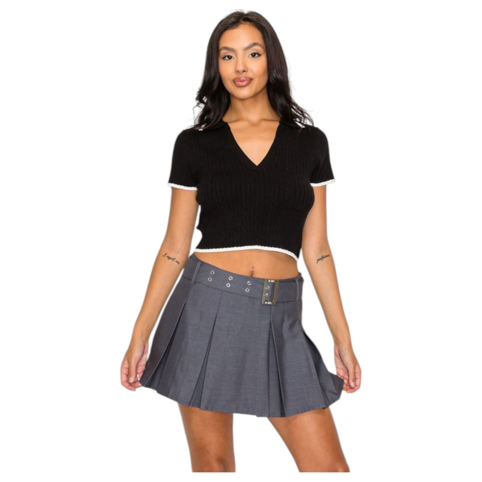 IRIS IRIS SHORT SLEEVE SWEATER CROP ISW2137