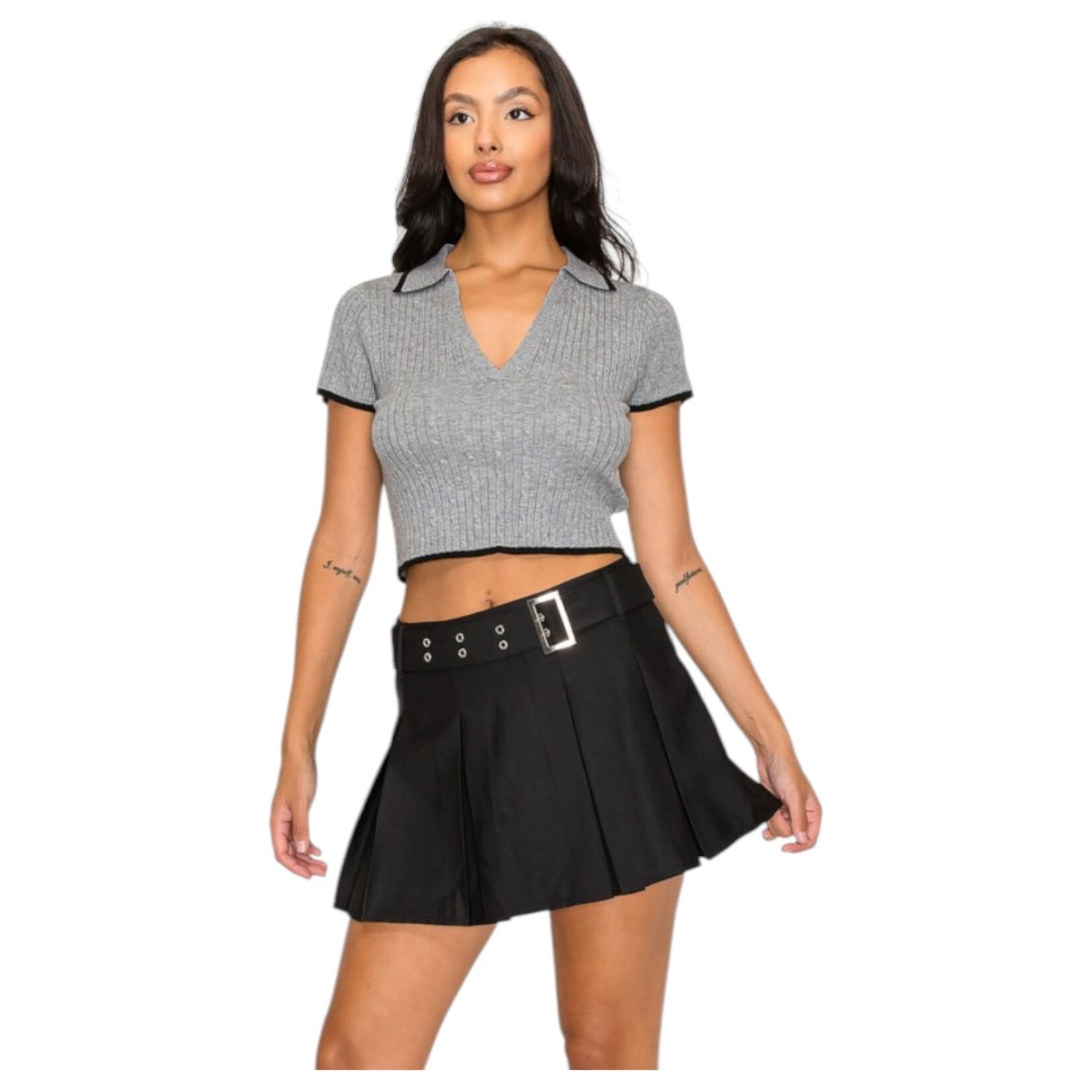 IRIS IRIS SHORT SLEEVE SWEATER CROP ISW2137