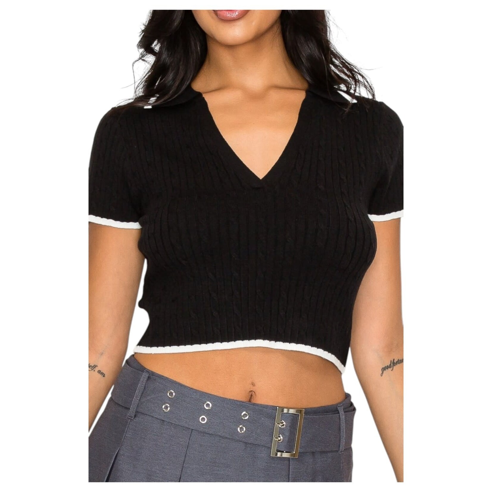 IRIS IRIS SHORT SLEEVE SWEATER CROP ISW2137