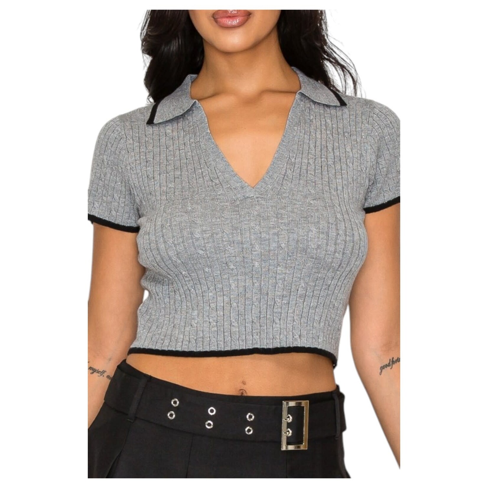 IRIS IRIS SHORT SLEEVE SWEATER CROP ISW2137