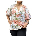 PERSEPTION PERSEPTION PLACKET BALLOON SLEEVE BLOUSE TP-MS-2086