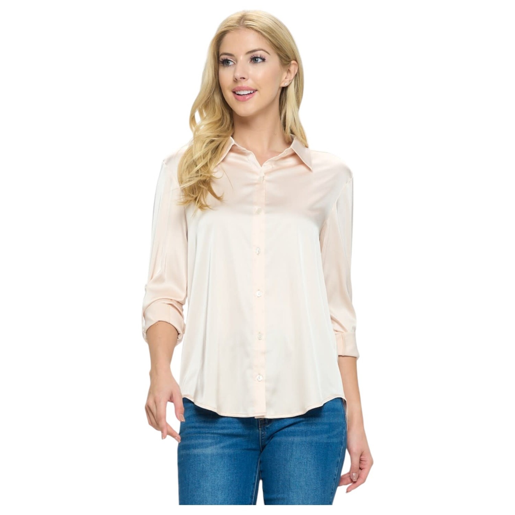 DNA DNA SATIN BUTTON DOWN SHIRT 2312B-19143