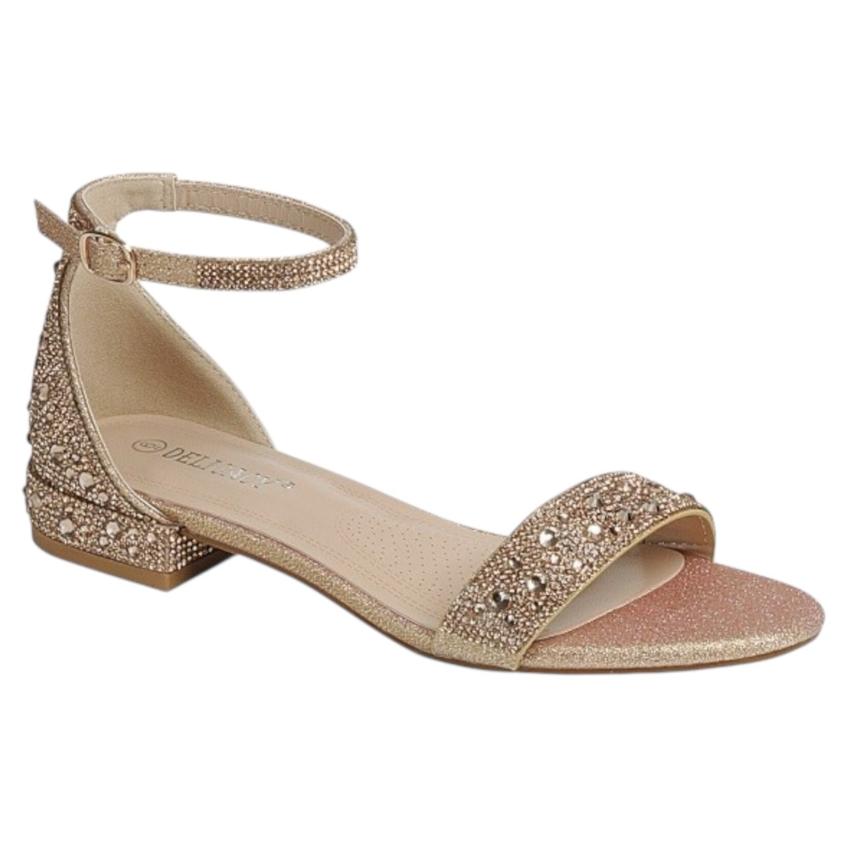DELICACY DELICACY RHINESTONE CHUNKY LOW HEEL ENCIRCLE-30