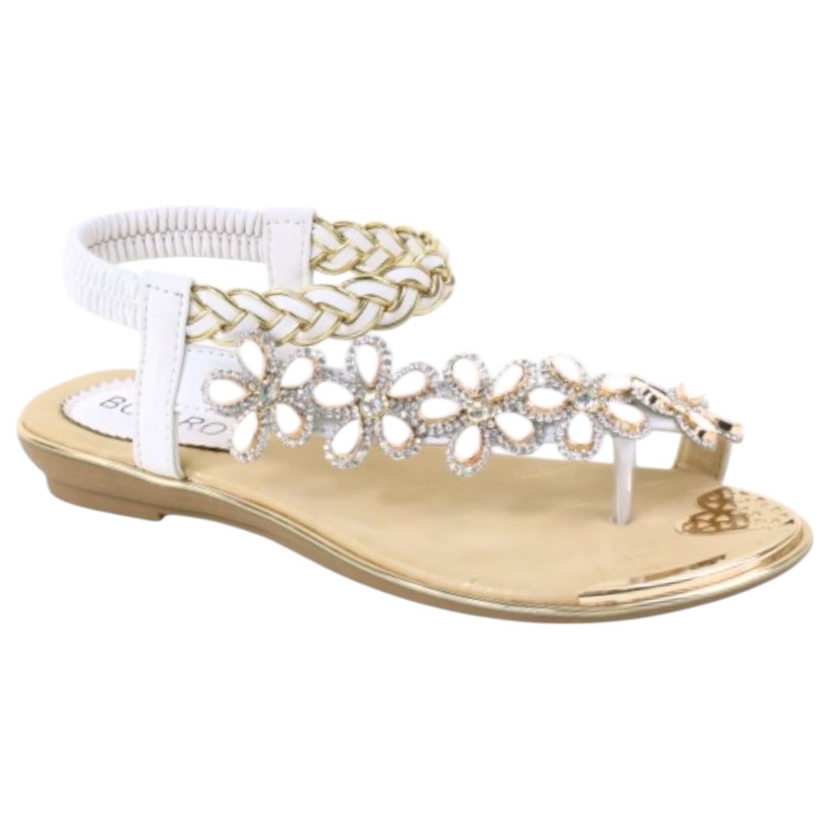 ATALINA ATALINA FLOWER DETAIL ELASTIC SANDAL DF7051