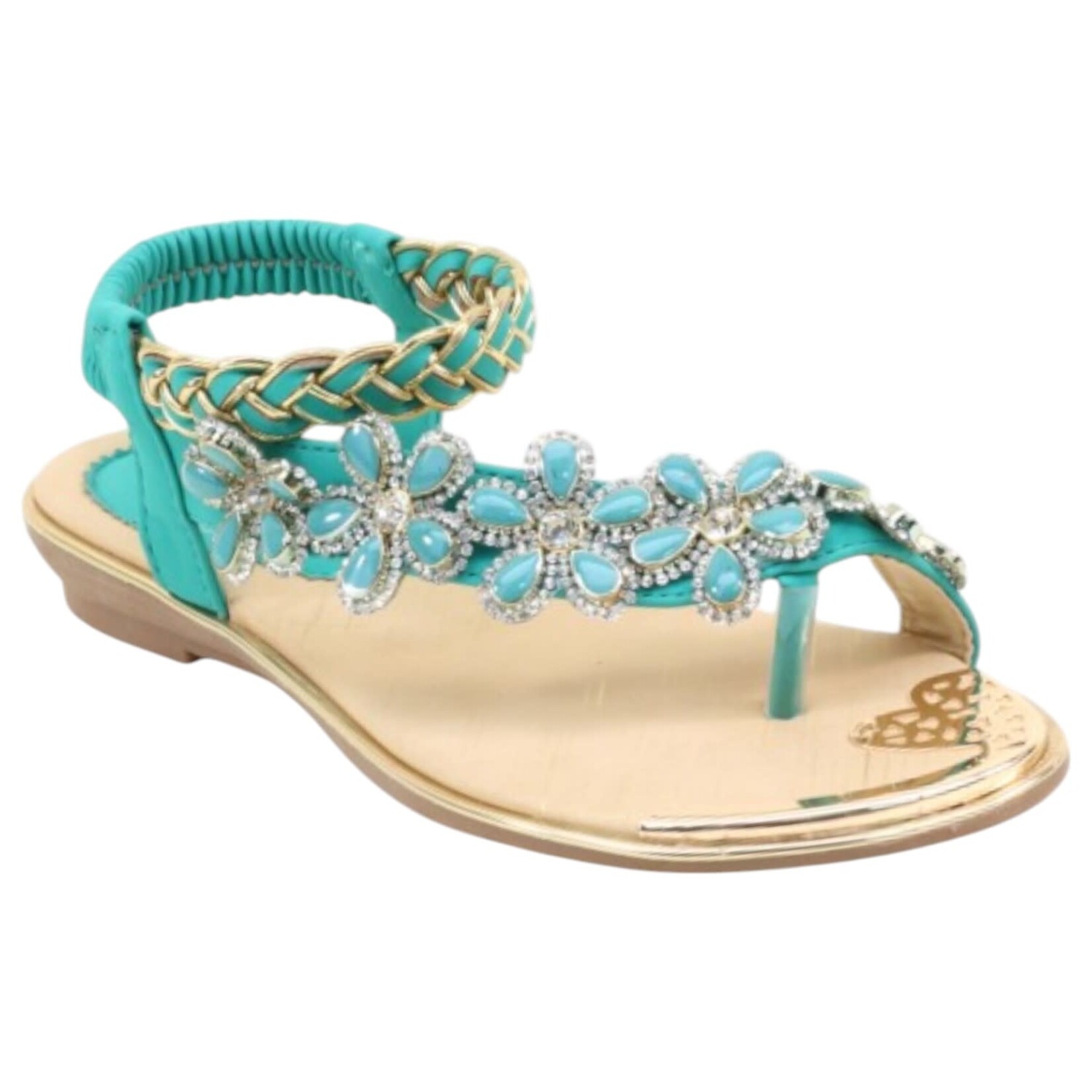 ATALINA ATALINA FLOWER DETAIL ELASTIC SANDAL DF7051