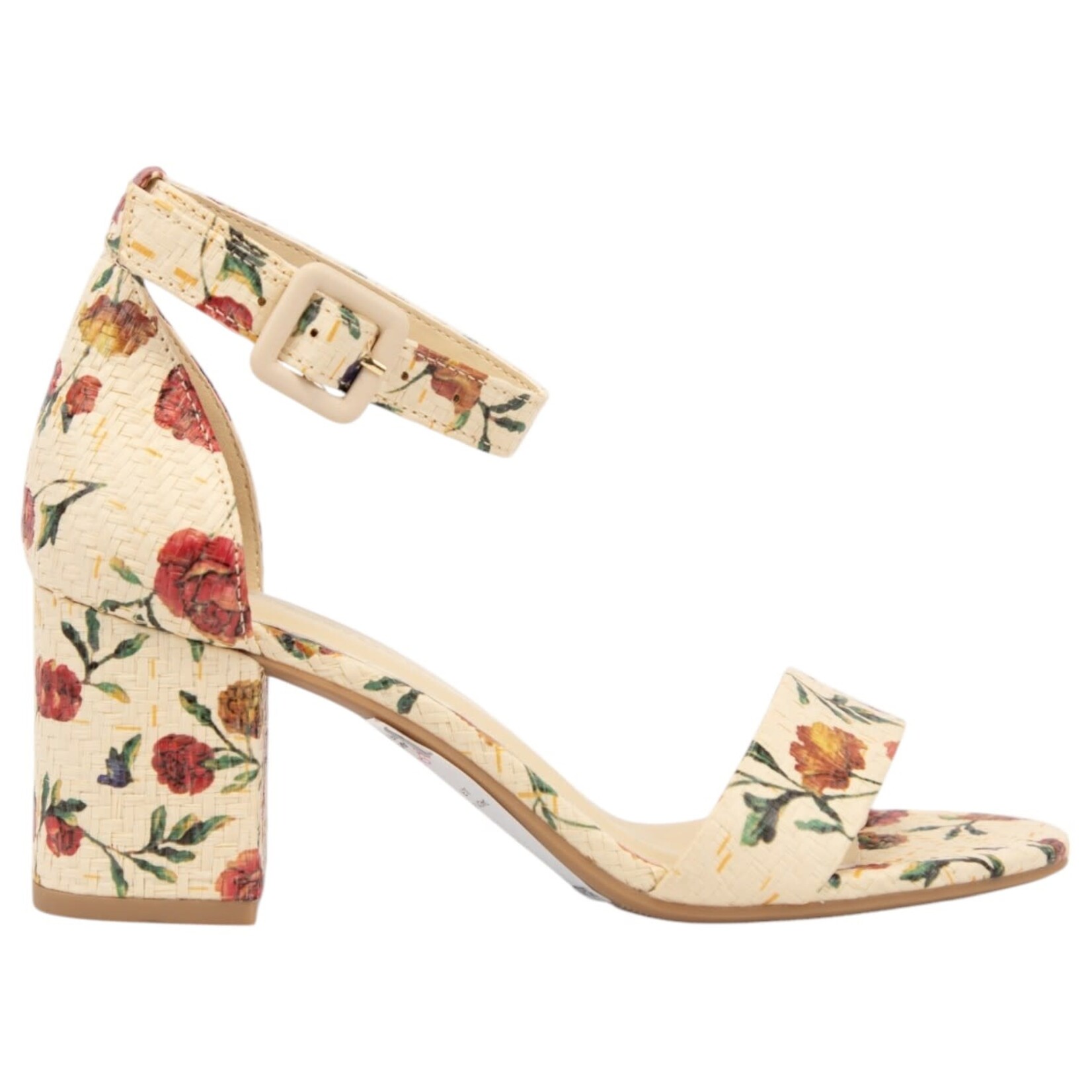 CITY CLASSIFIED CITY CLASSIFIED ONE BAND FLORAL BLOCK HEEL CAKE
