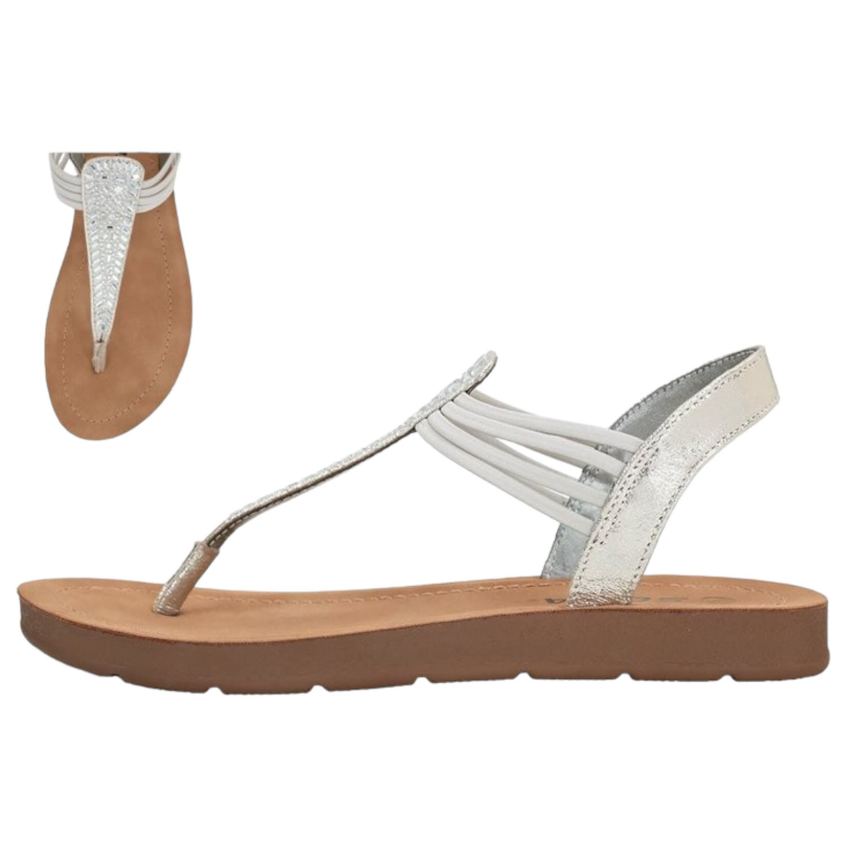 SODA SODA ELASTIC STRAPS RHINESTONE THONG SANDAL AIDEN