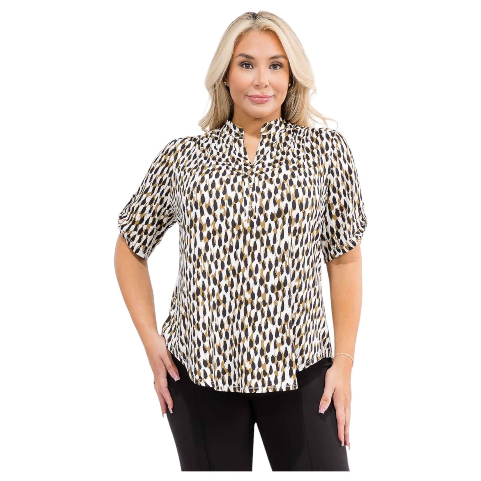 PERSEPTION PERSEPTION PLUS 3 BUTTON SHORT SLEEVE TOP TP-WM-218