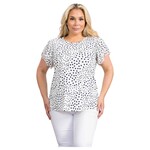 PERSEPTION PERSEPTION PLUS DOUBLE RUFFLE SHORT SLEEVE TOP TP-WM-1877