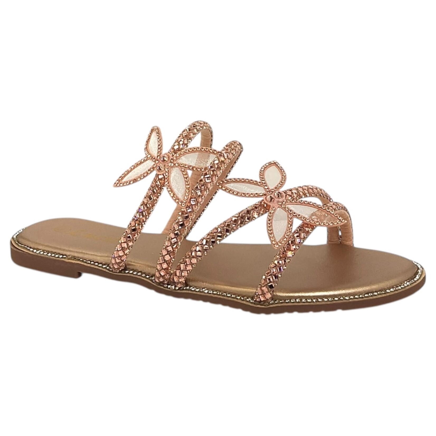 LUCITA LUCITA BUTTERFLY DETAIL 4 BAND SLIPPER LINE-D002