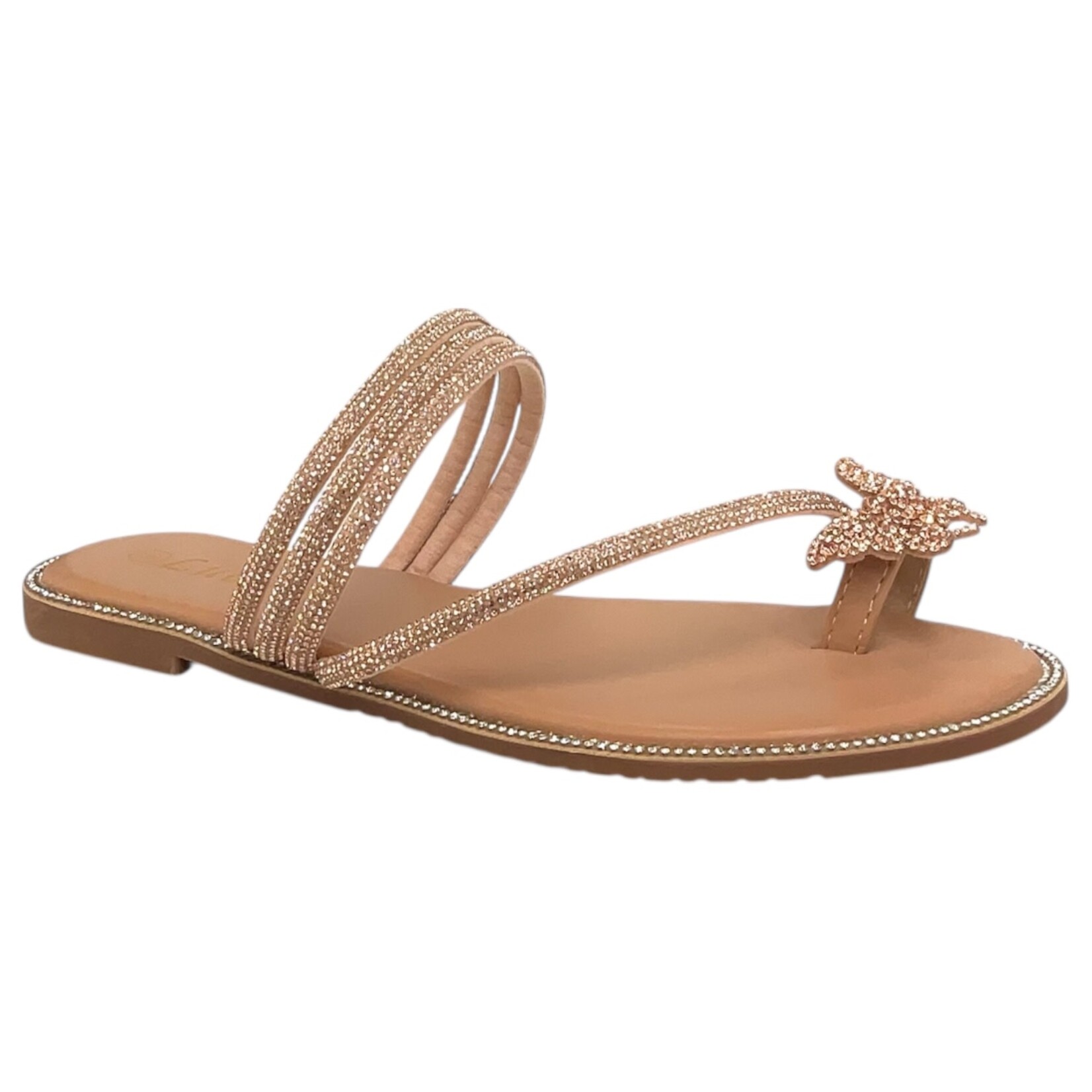 LUCITA LUCITA BUTTERFLY TOE RING DETAIL RHINESTONE SLIPPER FLYING-003
