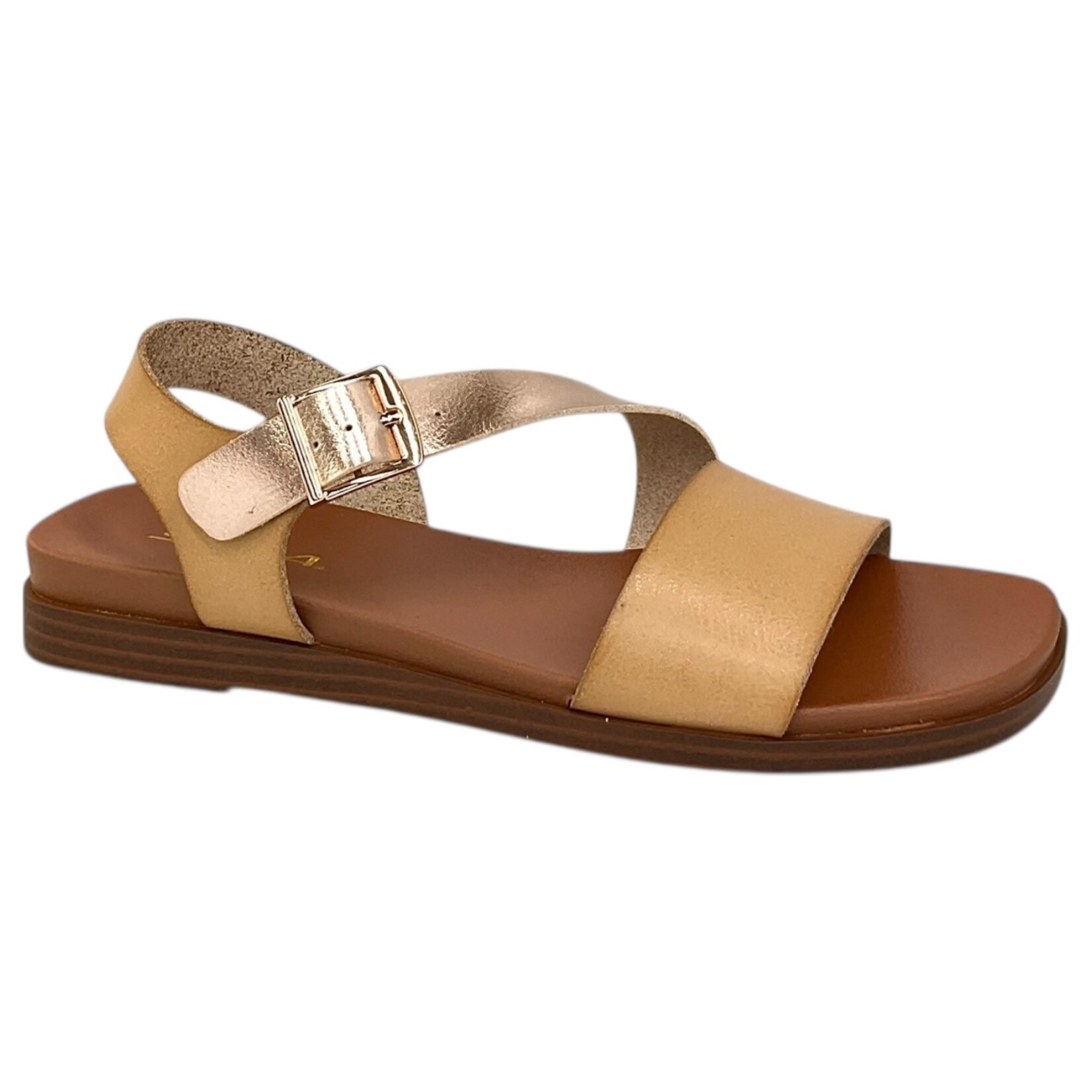SODA SODA TWO TONE ONE BAND SANDAL W/ DIAGONAL STRAP ETANA