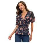 PERSEPTION PERSEPTION SIDE TIE PUFF SHORT SLEEVE TOP TP-MS-1095