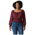 AMBIANCE APPAREL AMBIANCE PLUS LONG SLEEVE SMOCKED WAIST TOP 72403XL