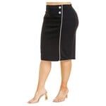 DAZZ DAZZ PLUS CREPE PIPING DETAIL PENCIL SKIRT D14893P