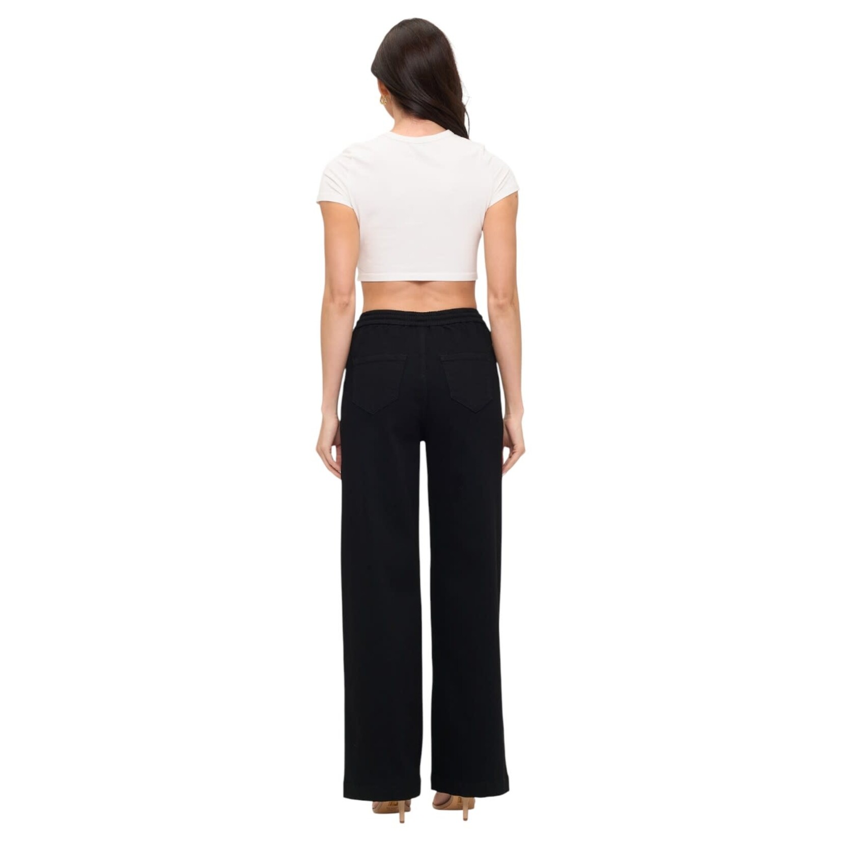 ENCORE JEANS ENCORE PLUS DRAWSTRING WIDE LEG PANT V2682B PLUS