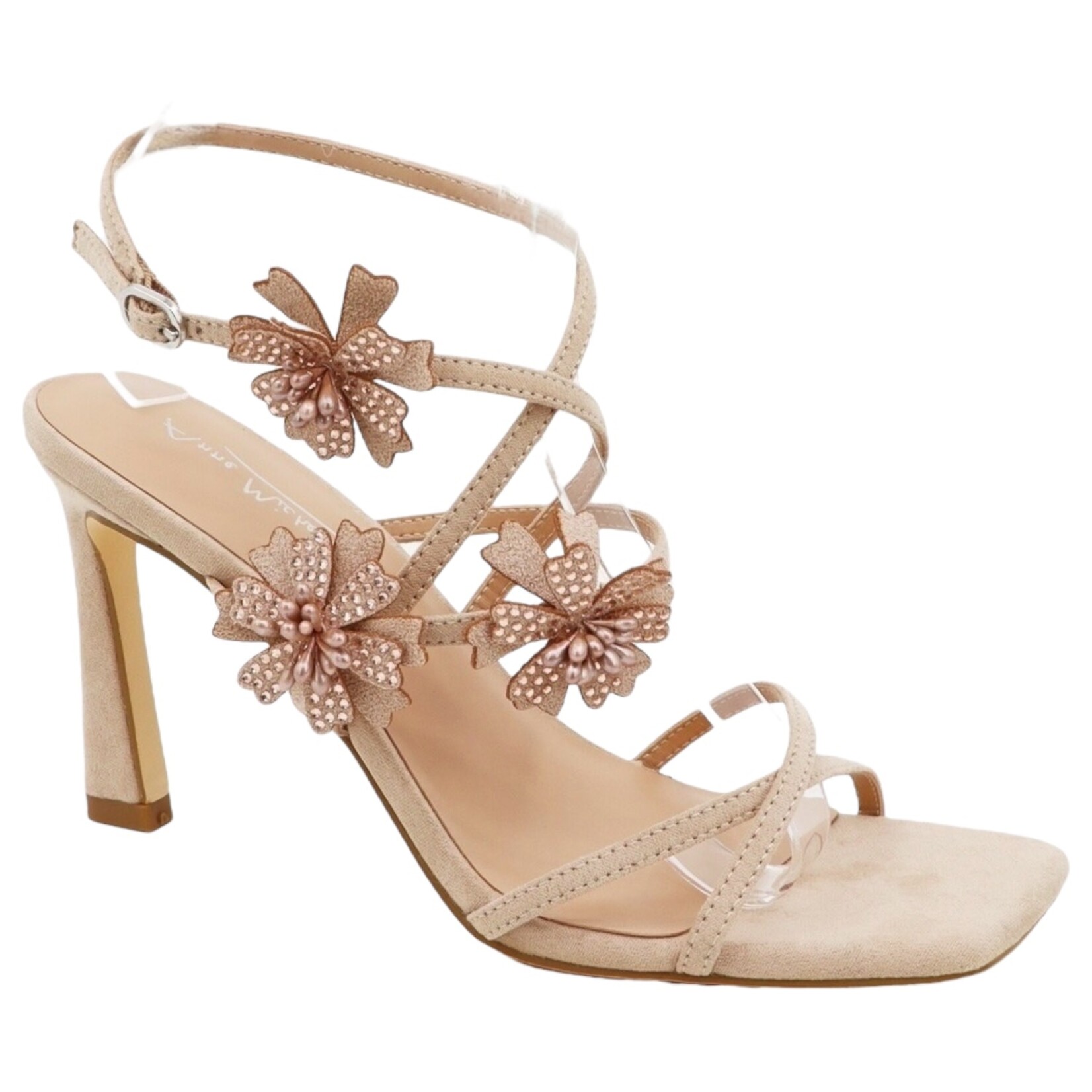 ANNE MICHELLE ANNE MICHELLE 3D FLORAL STRAPPY HEEL STEAM-21