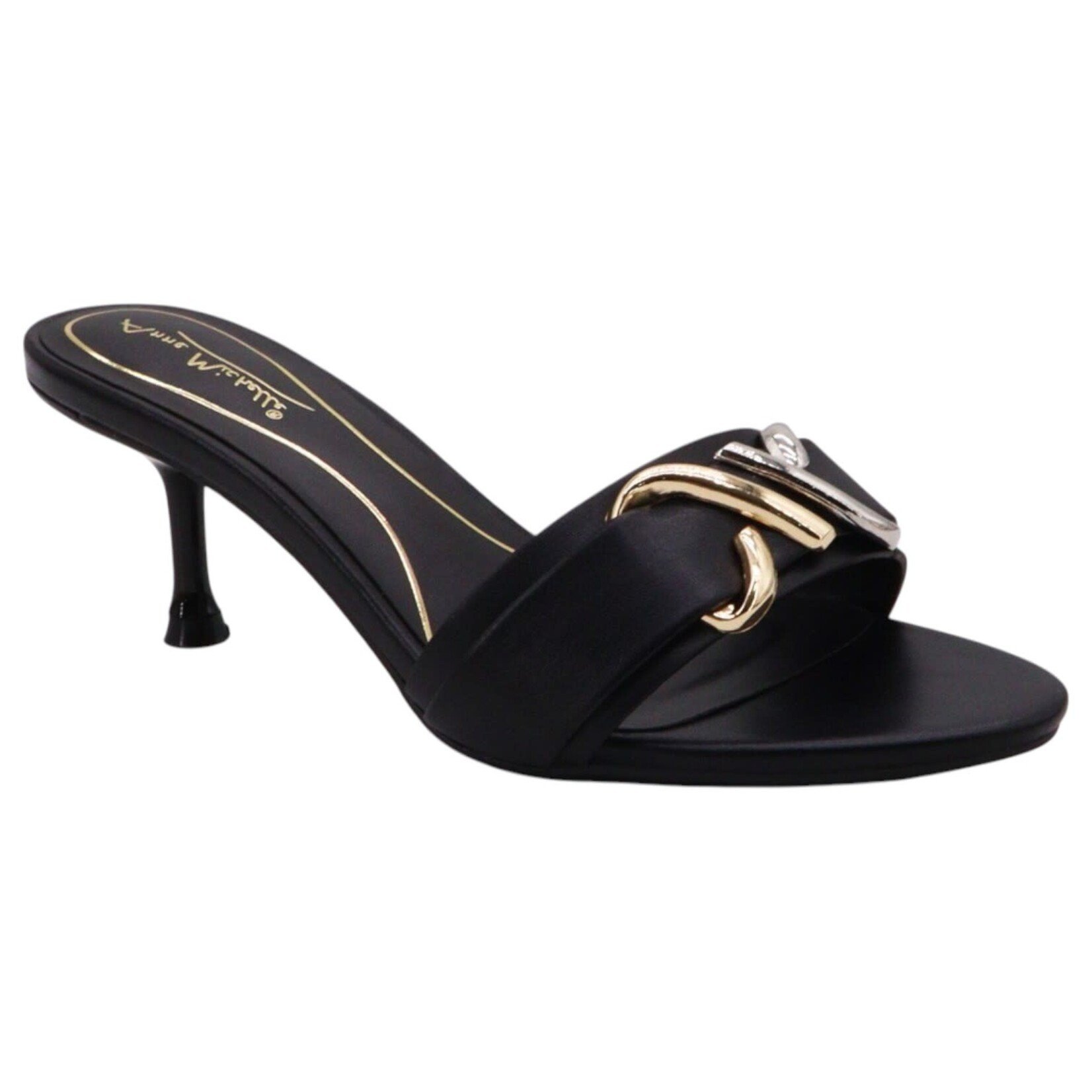 ANNE MICHELLE ANNE MICHELLE WIDE BAND SLIDE GOLD DETAIL HEEL JAZZY-17