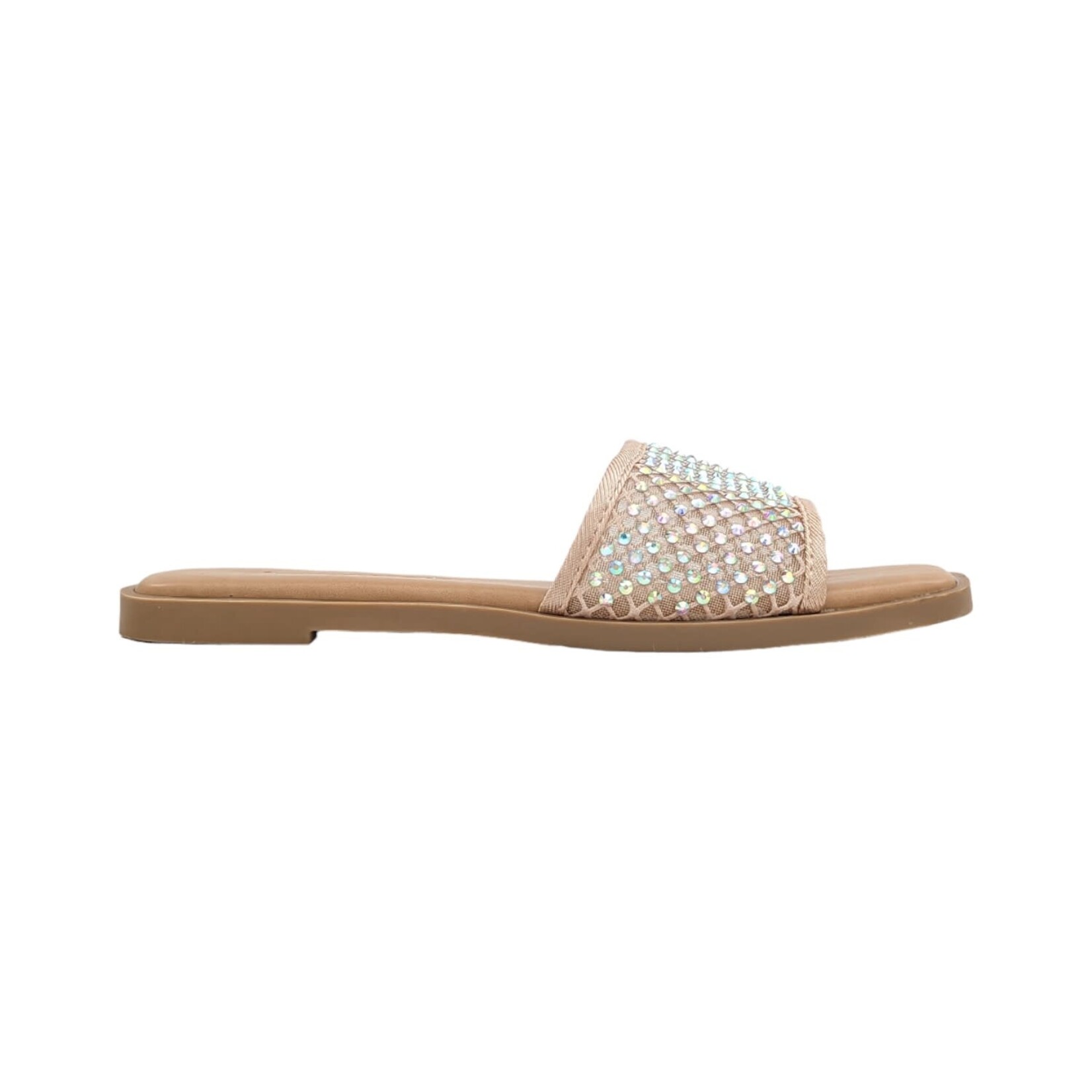 SODA SODA RHINESTONE MESH SLIDE SLIPPER INDIE