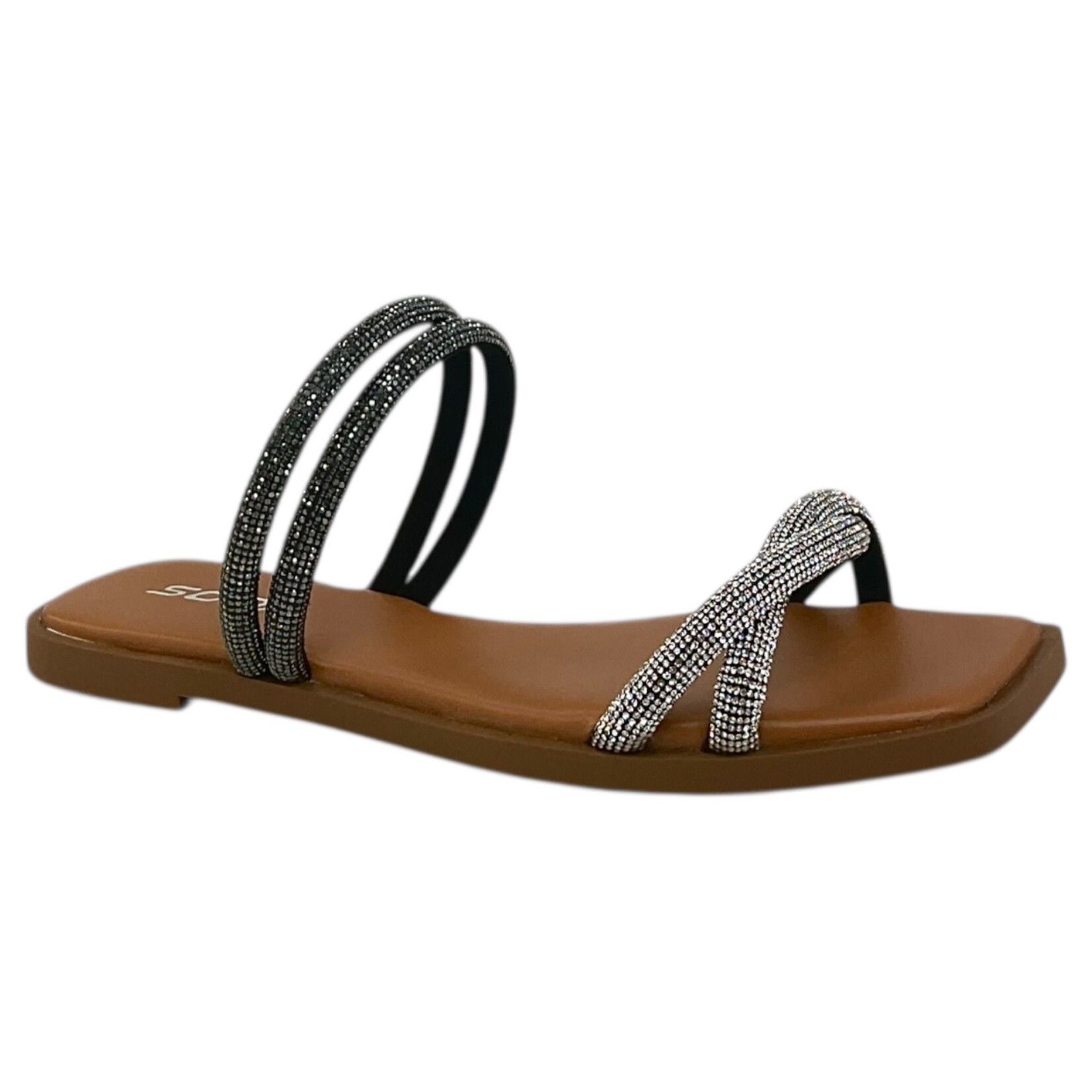 SODA SODA RHINESTONE DOUBLE BAND SLIPPER COMBINE