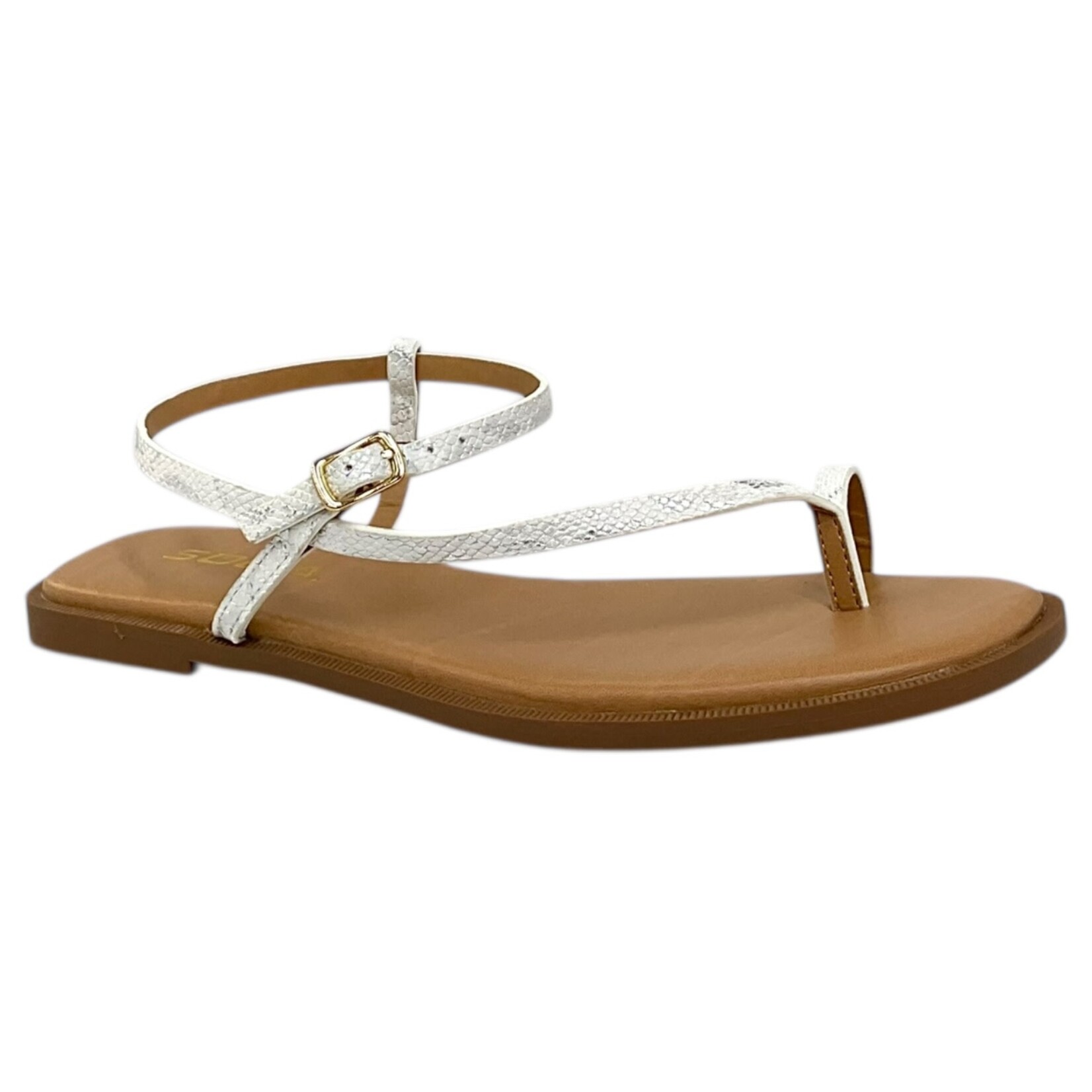 SODA SODA TOE RING SINGLE STRAP SNAKE PRINT SANDAL INFORM