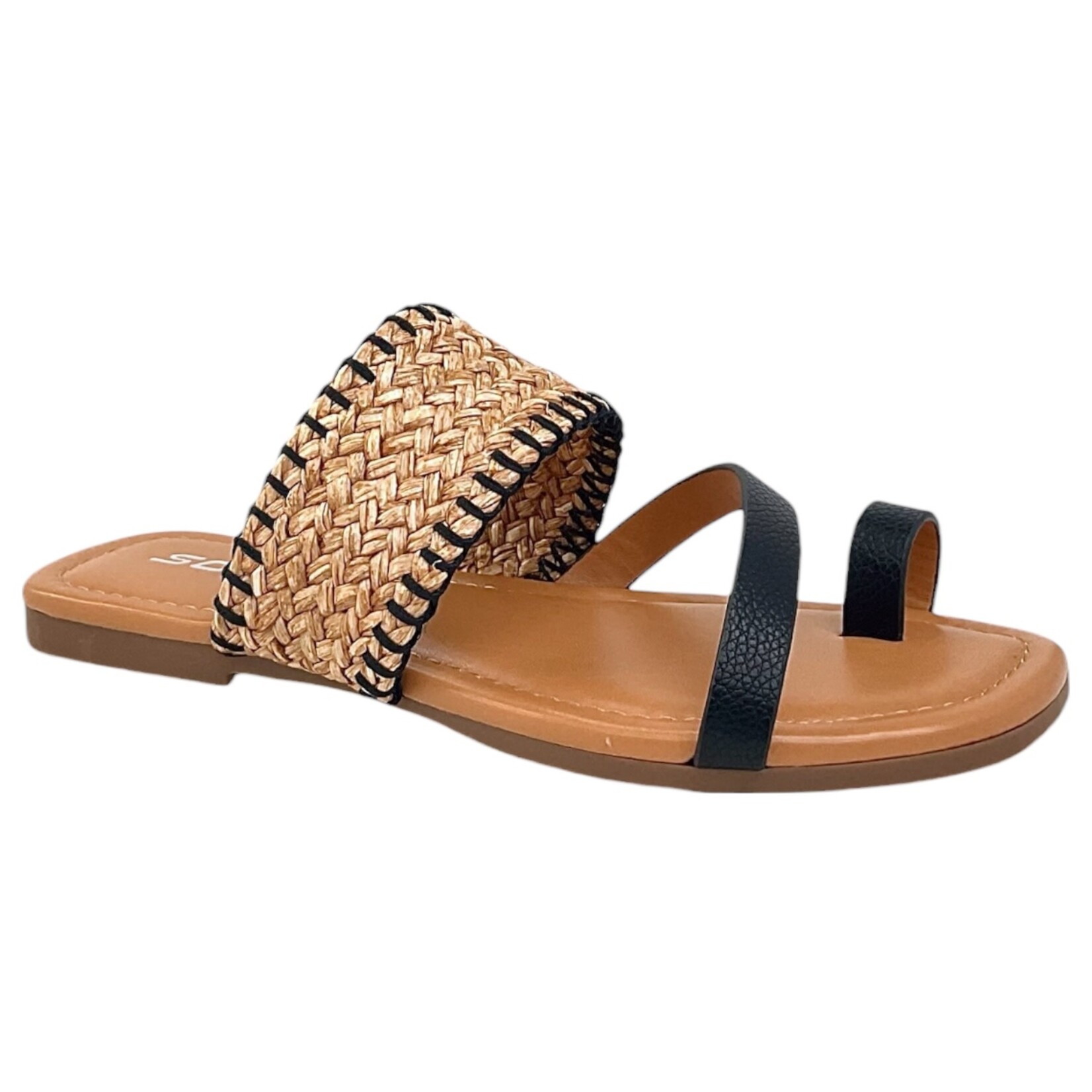 SODA SODA OPEN TOE RING SLIDE W/ DIAGONAL STRAP PHILA