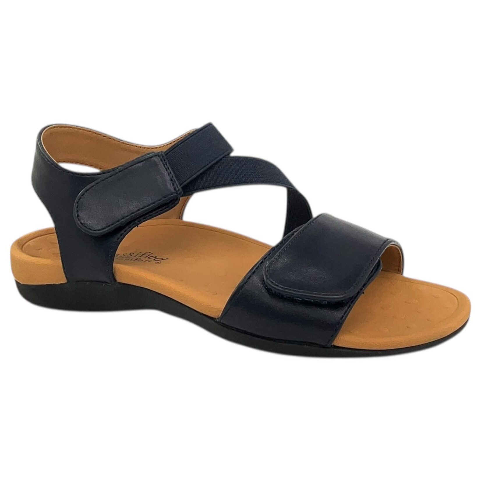 CITY CLASSIFIED CITY CLASSIFIED VELCRO ANKLE STRAP SANDAL W/ DIAGONAL STRAP COUNTER