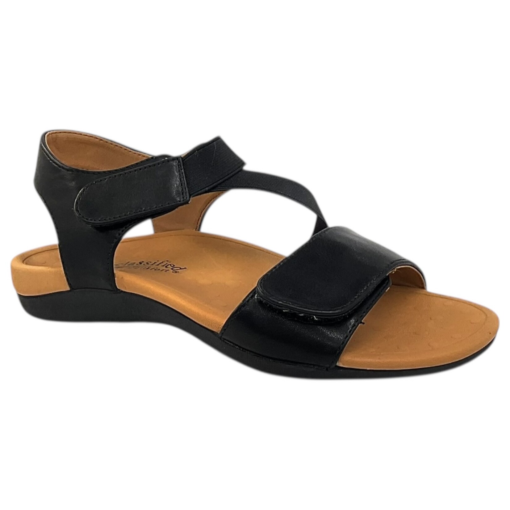 CITY CLASSIFIED CITY CLASSIFIED VELCRO ANKLE STRAP SANDAL W/ DIAGONAL STRAP COUNTER