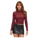CHOCOLATE CHOCOLATE GLITTER MESH LONG SLEEVE TOP CHO2437
