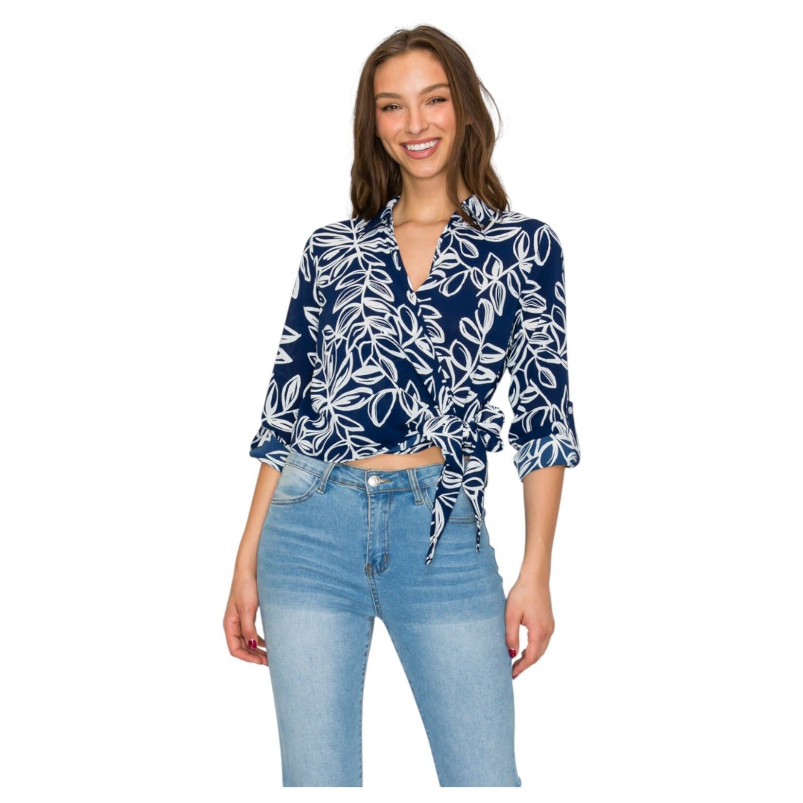 DNA DNA ROLL TAB LONG SLEEVE WRAP TOP 5495T-23061