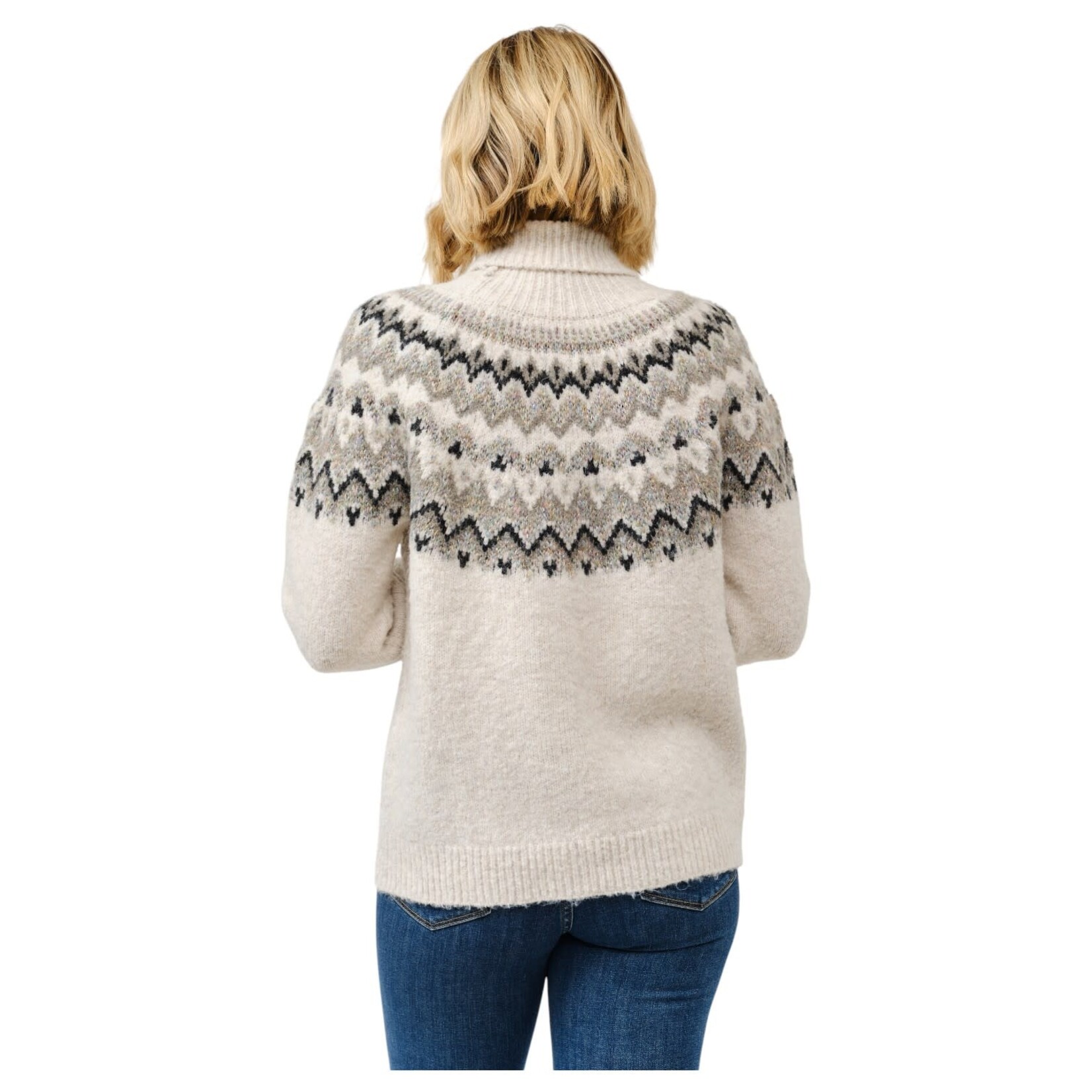 CIELO CIELO TURTLE NECK EMBELLISHED KNIT SWEATER SW746