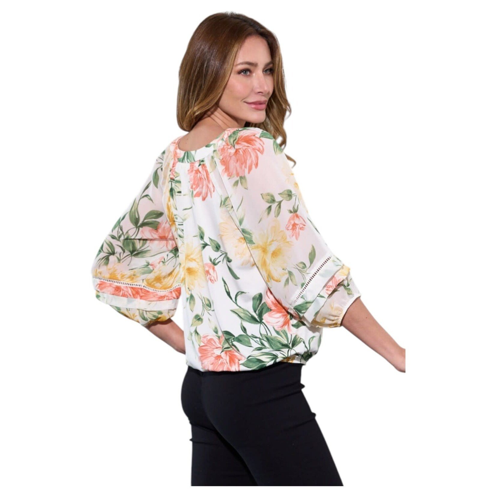 PERSEPTION PERSEPTION 3/4 BUBBLE SLEEVE TOP TP-MS-1459