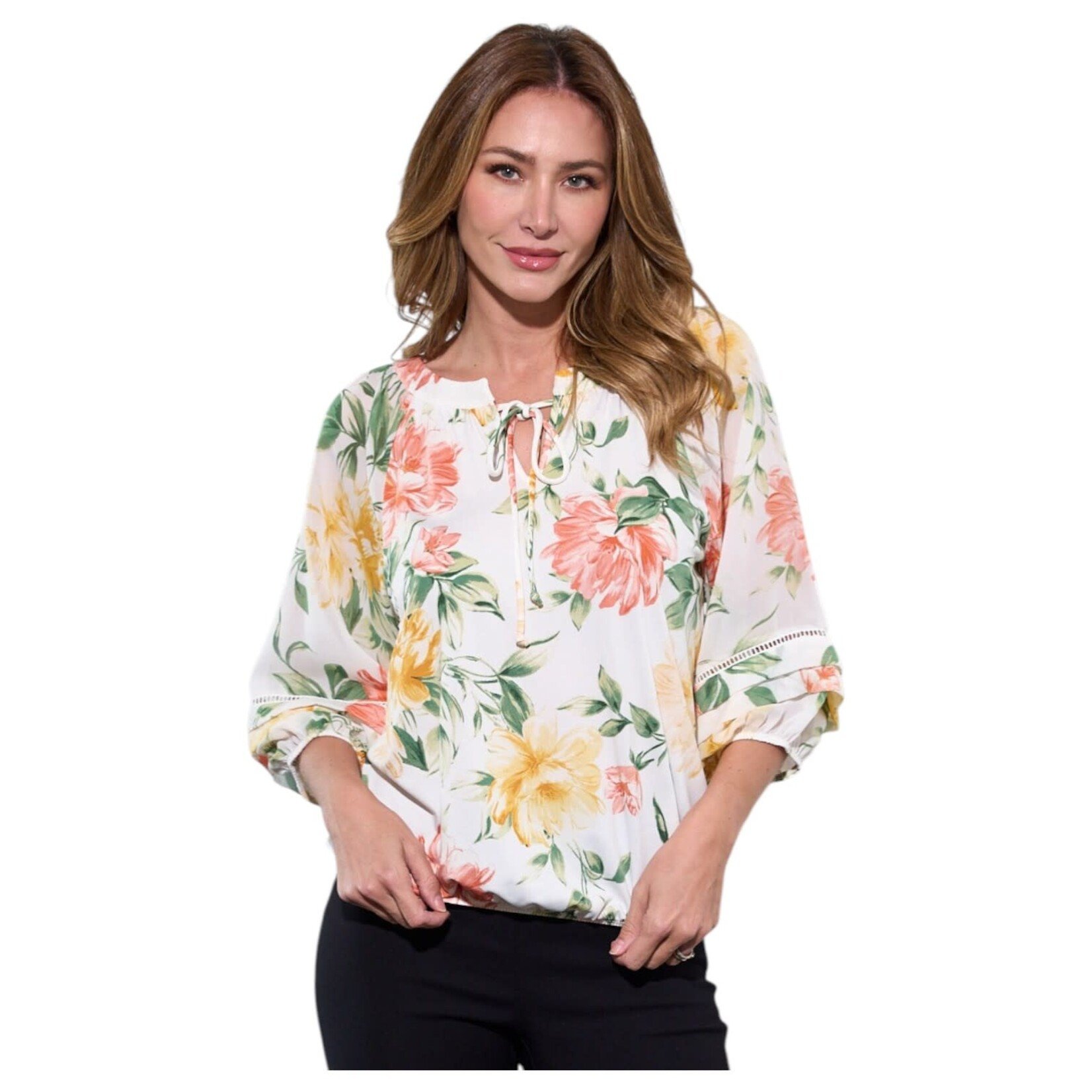 PERSEPTION PERSEPTION 3/4 BUBBLE SLEEVE TOP TP-MS-1459