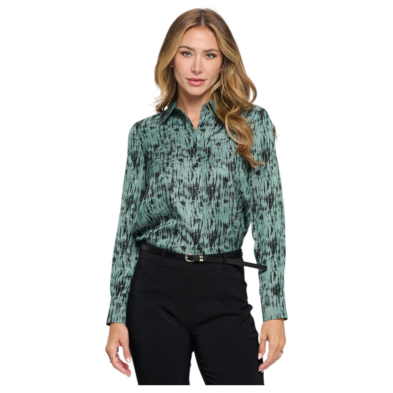 CHOCOLATE CHOCOLATE BUTTON UP LONG SLEEVE SHIRT MT4862