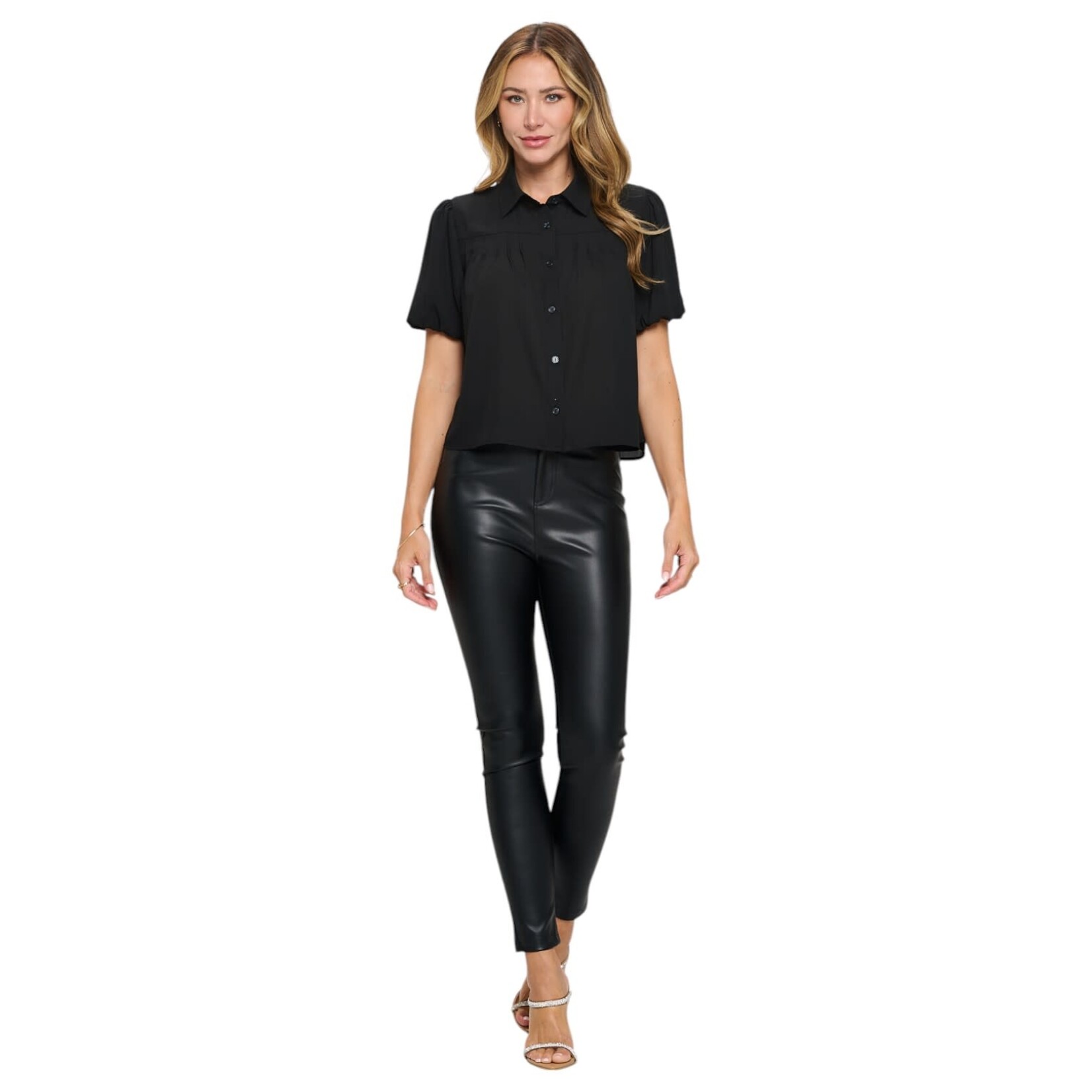 CHOCOLATE CHOCOLATE WOOL PUFF SHORT SLEEVE TOP MT4759