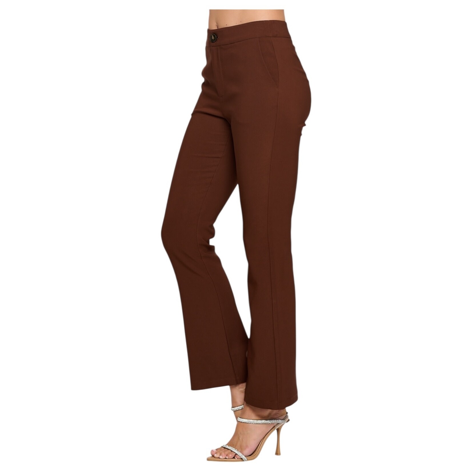 CHOCOLATE CHOCOLATE SPANDES HIGHWAIST FLARE PANT YP5291